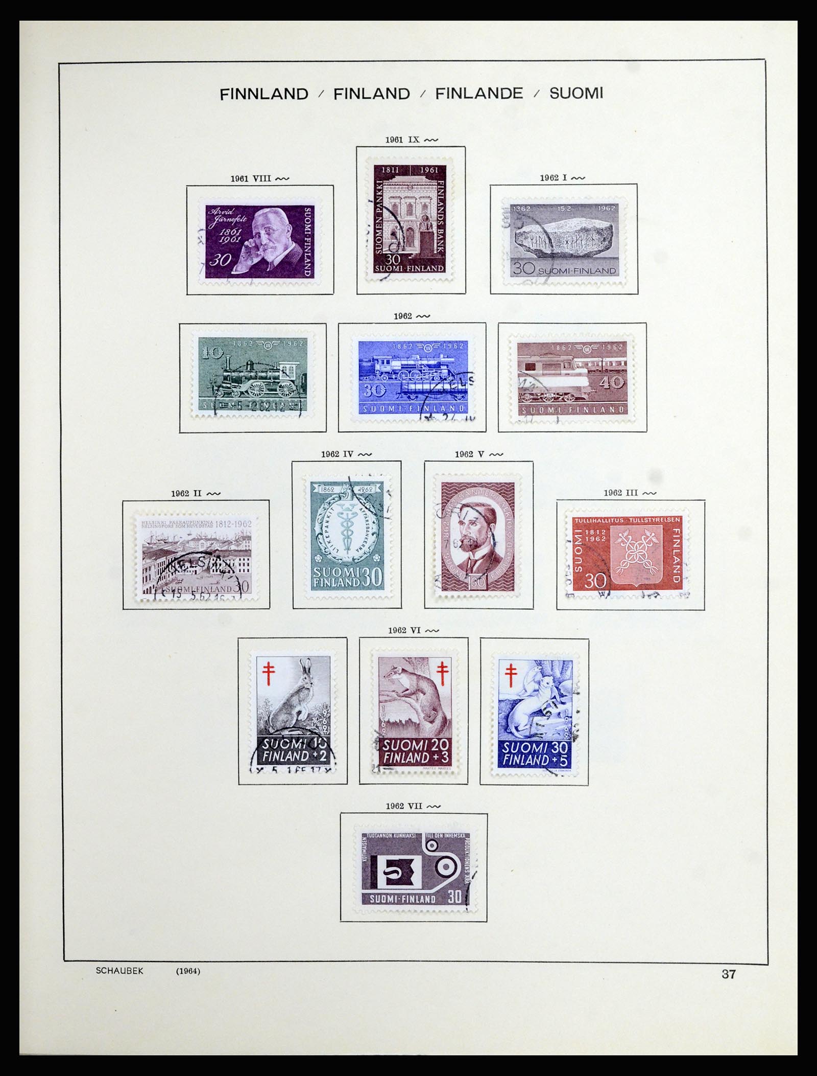 36977 030 - Postzegelverzameling 36977 Finland 1921-1980.