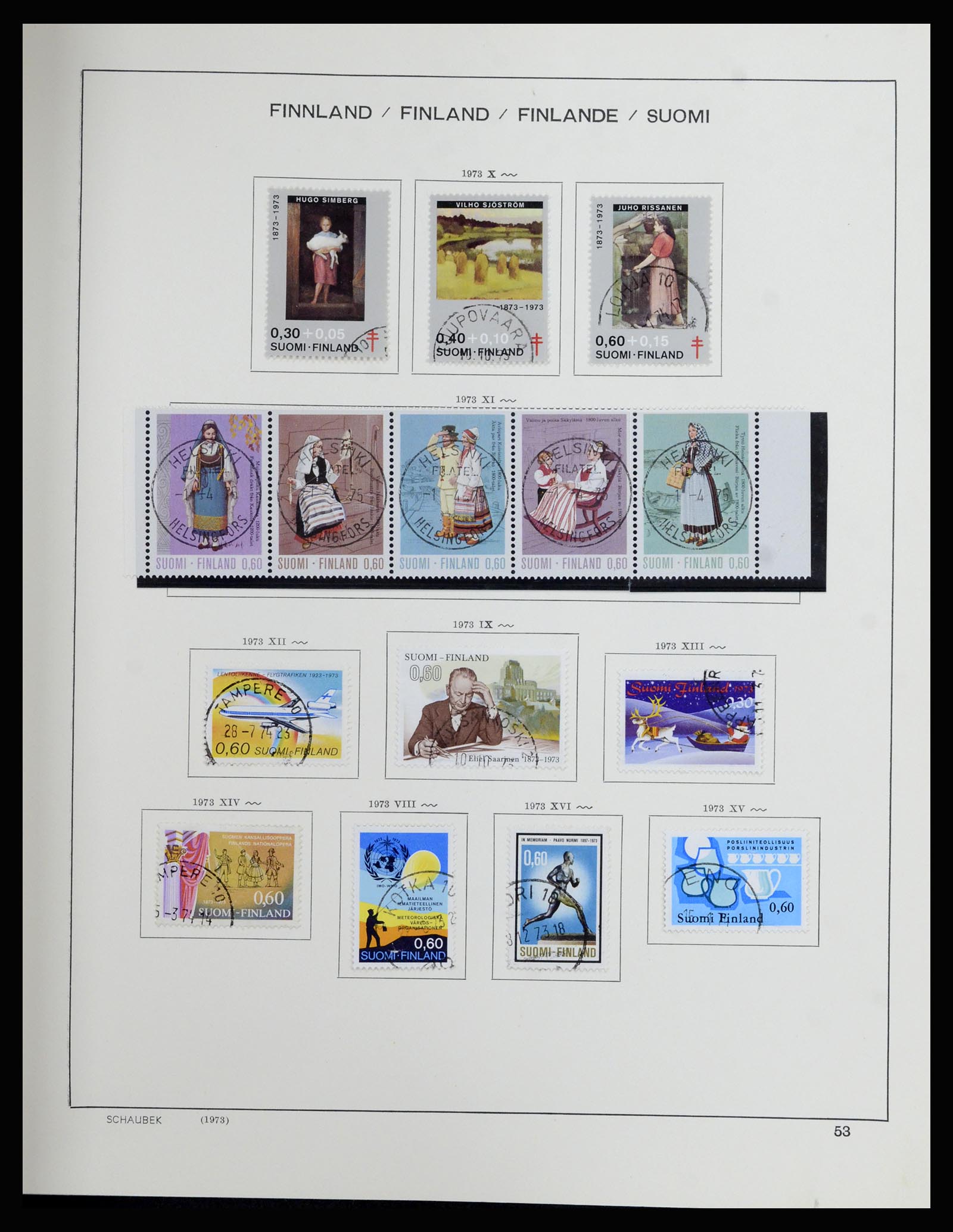 36977 046 - Postzegelverzameling 36977 Finland 1921-1980.