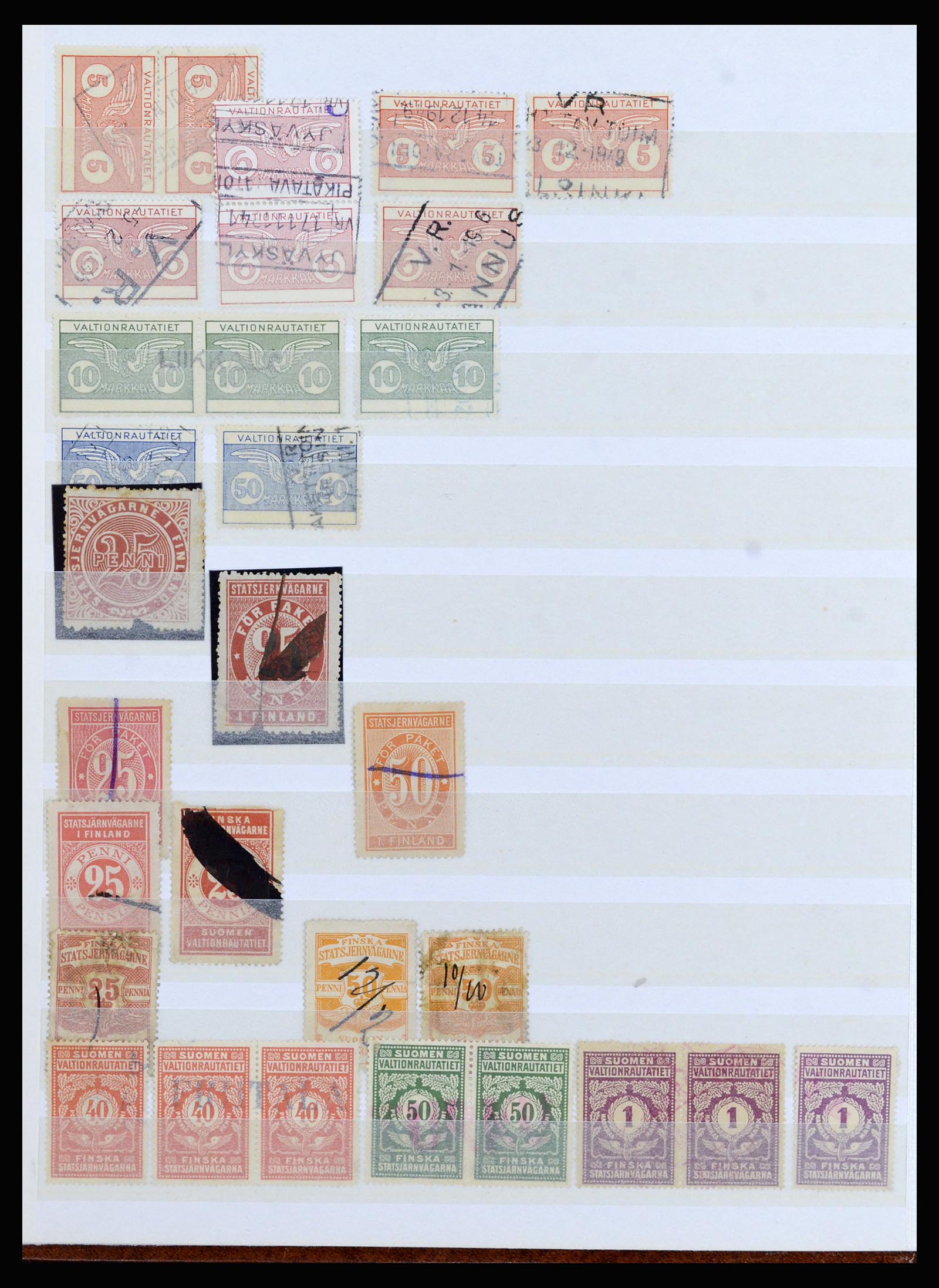 36981 033 - Postzegelverzameling 36981 Scandinavië spoorwegzegels.