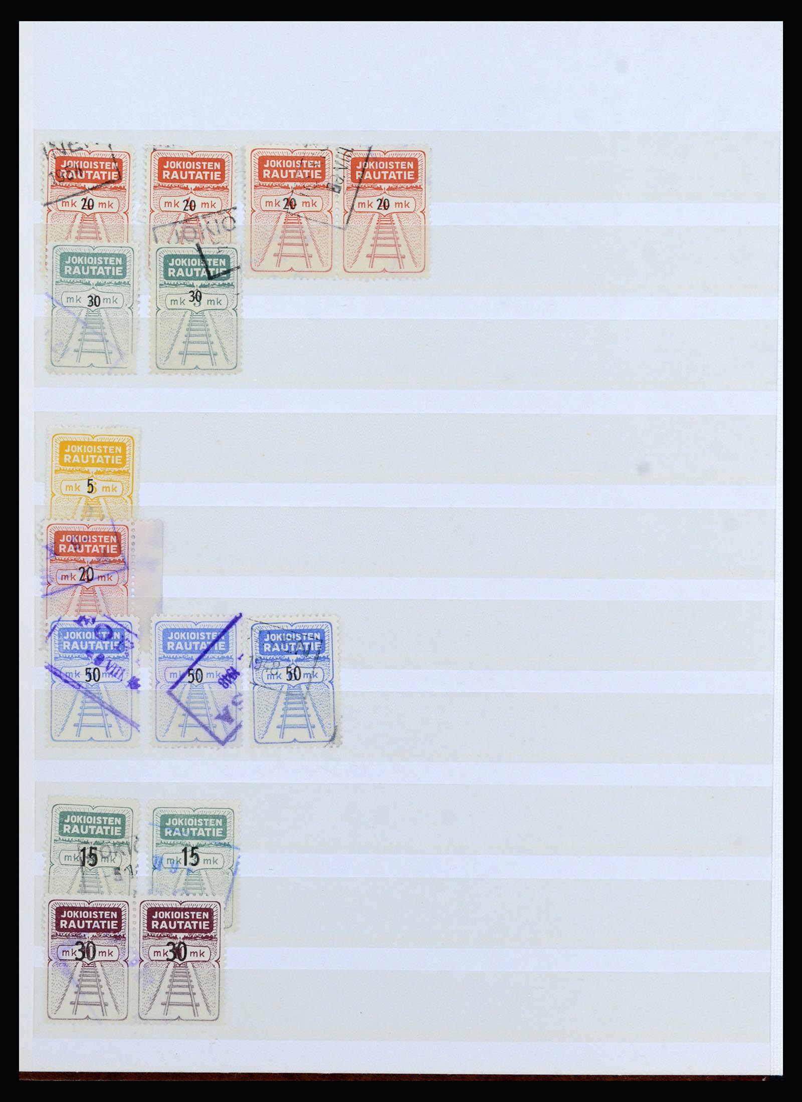 36981 039 - Postzegelverzameling 36981 Scandinavië spoorwegzegels.