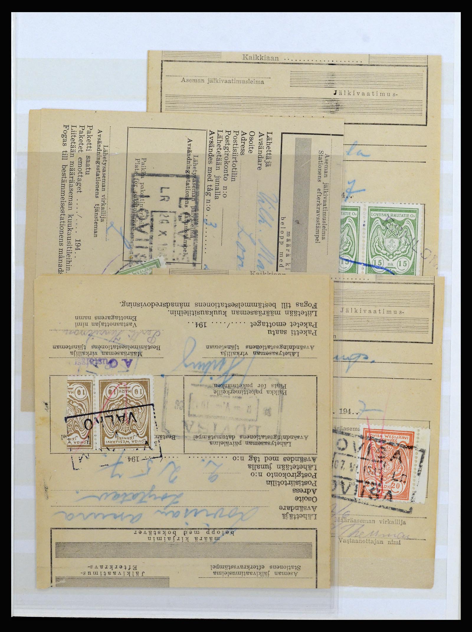 36981 043 - Postzegelverzameling 36981 Scandinavië spoorwegzegels.