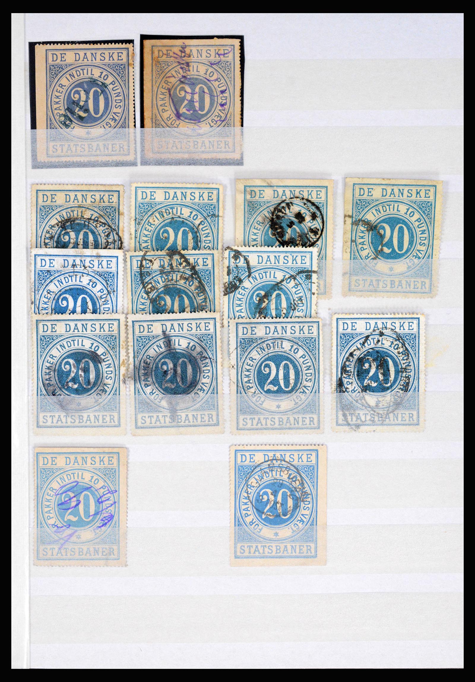 36982 001 - Postzegelverzameling 36982 Denemarken spoorwegzegels.