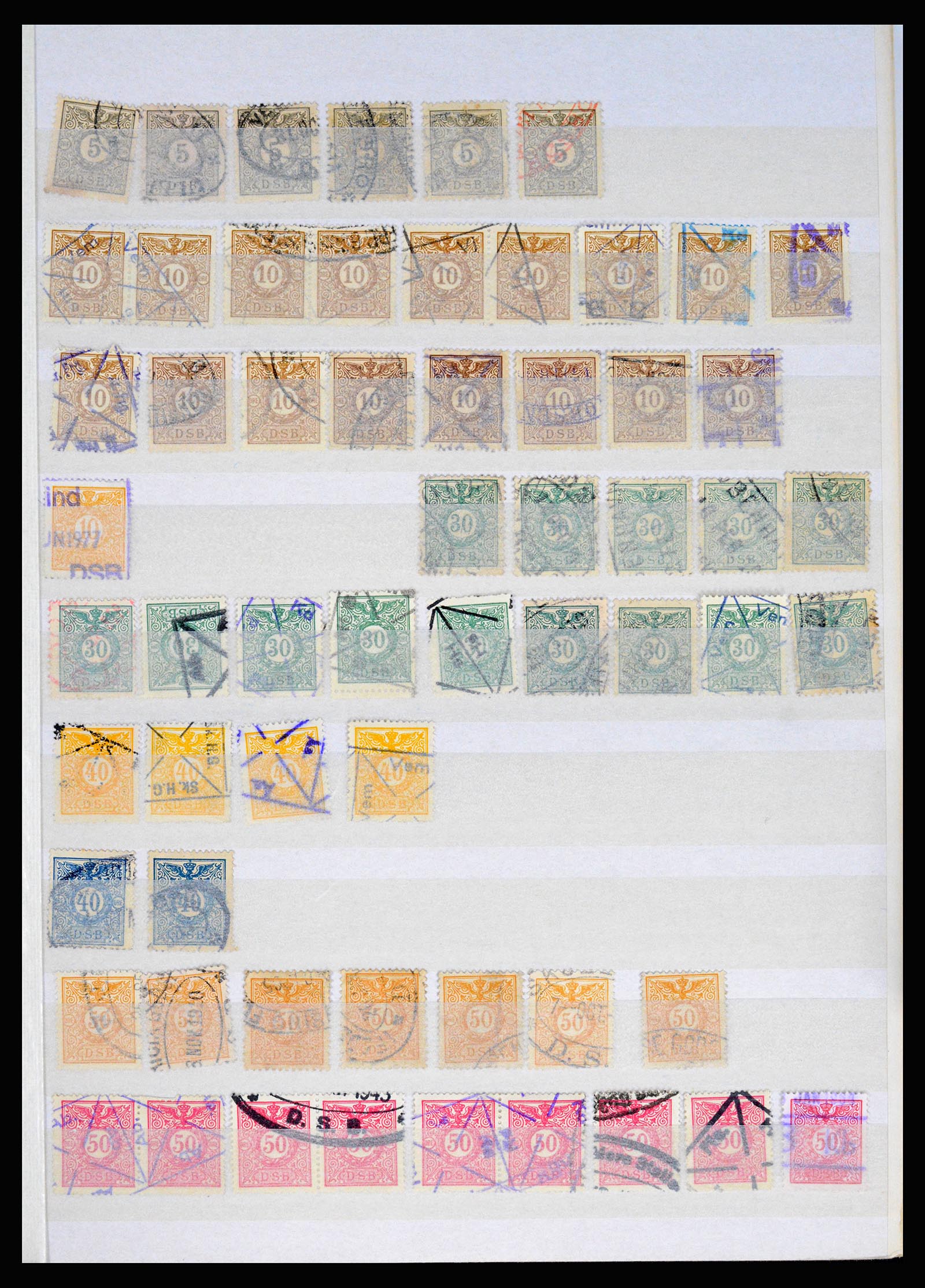 36982 003 - Postzegelverzameling 36982 Denemarken spoorwegzegels.