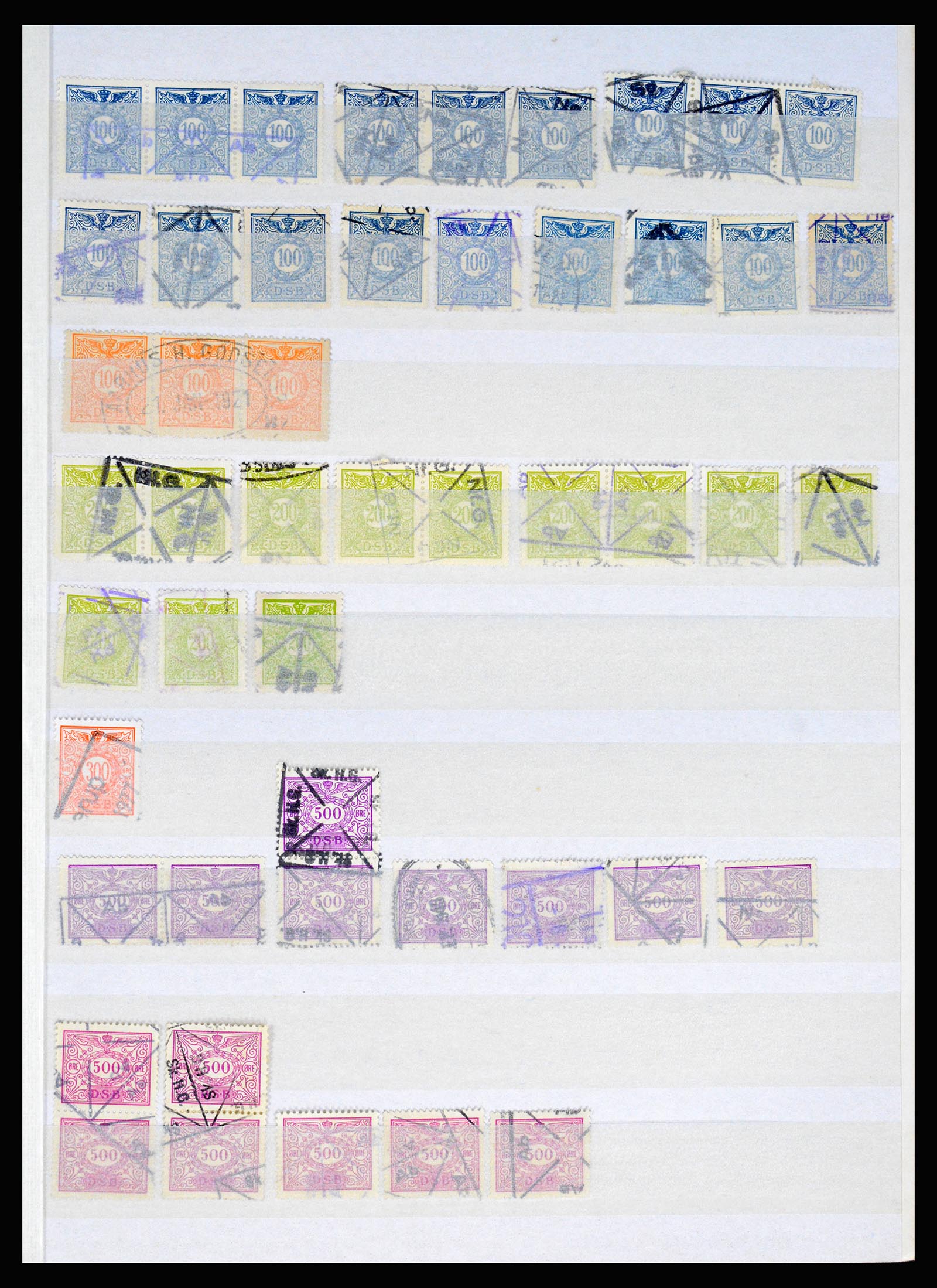 36982 005 - Postzegelverzameling 36982 Denemarken spoorwegzegels.