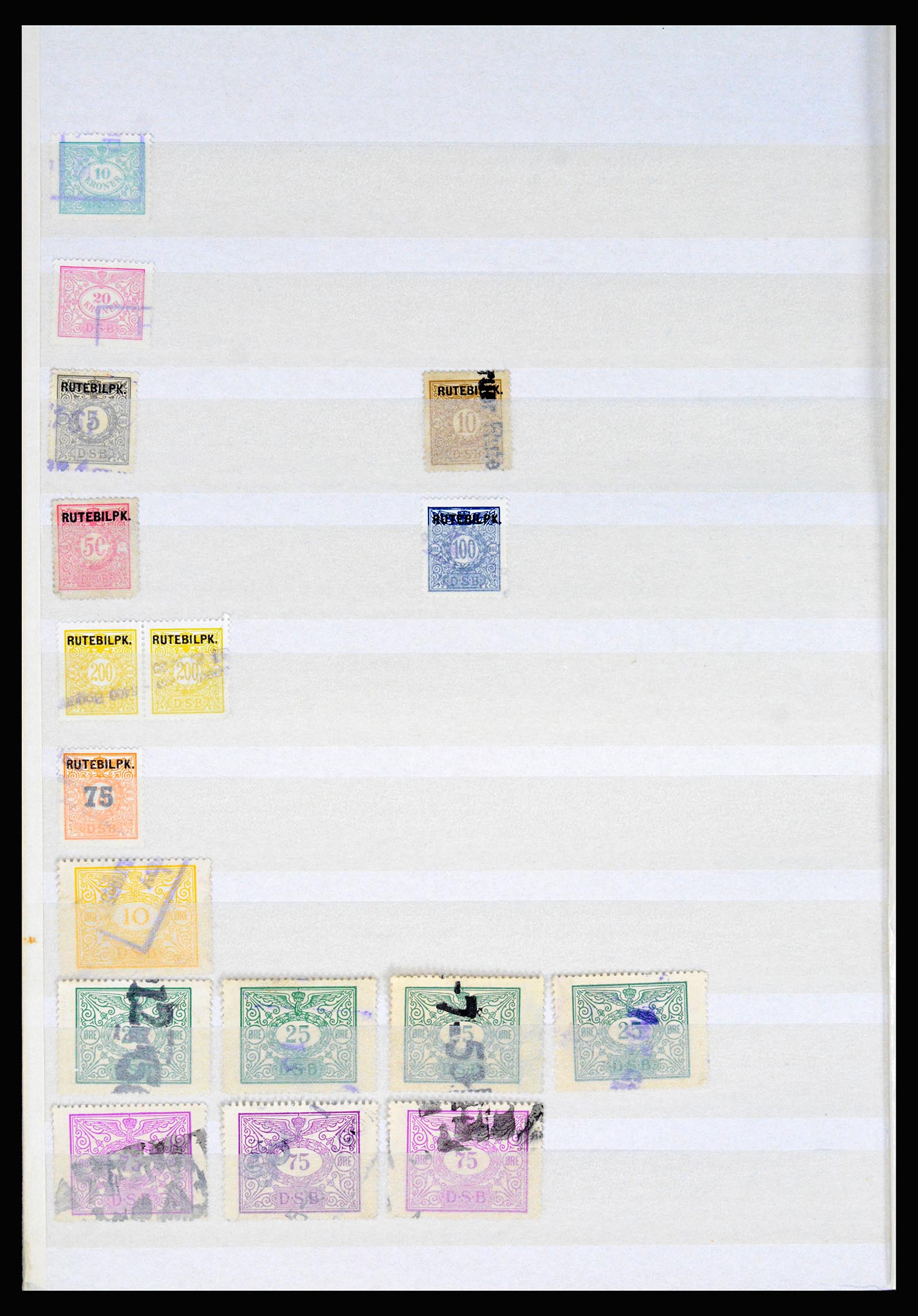 36982 006 - Postzegelverzameling 36982 Denemarken spoorwegzegels.