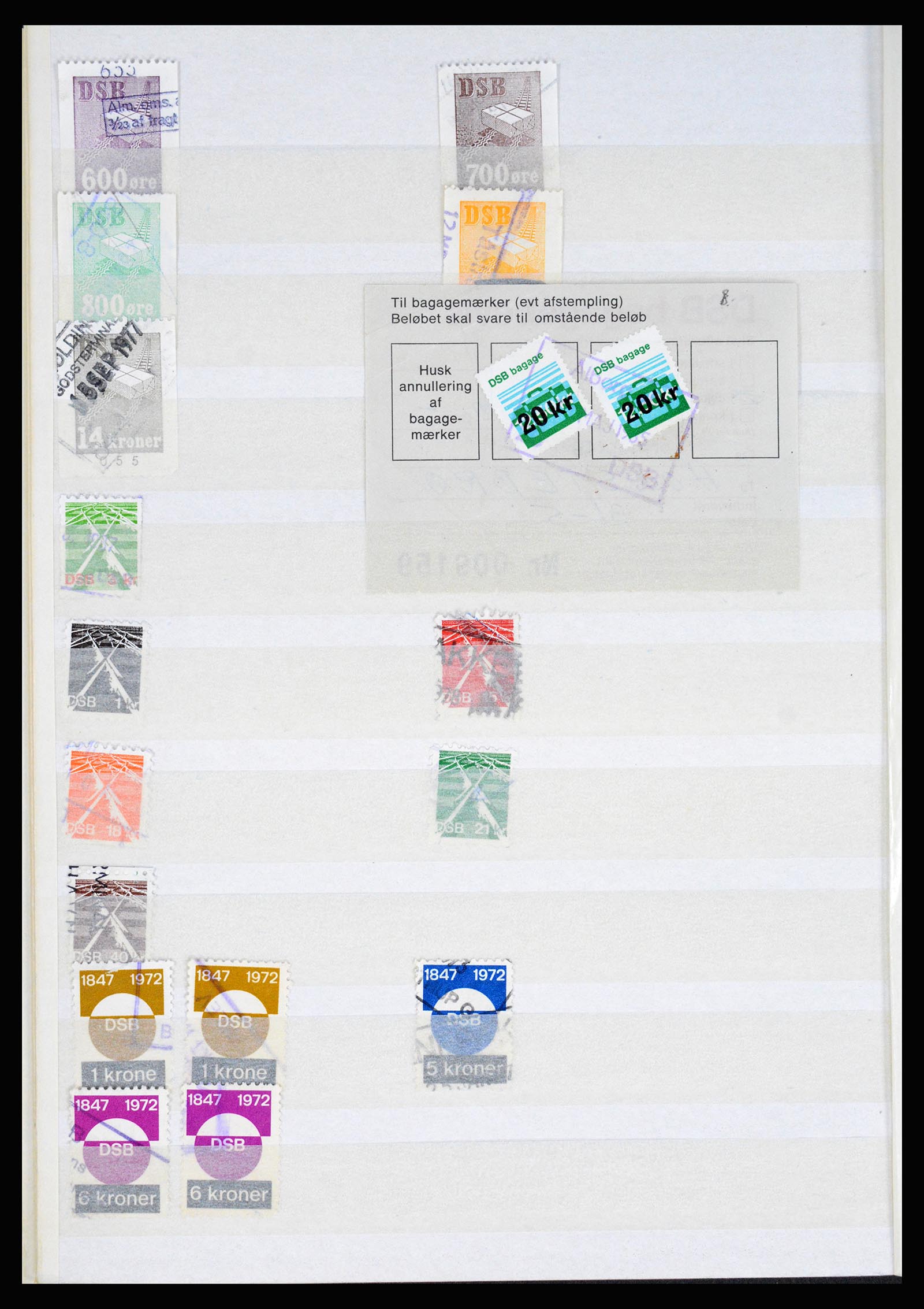 36982 012 - Postzegelverzameling 36982 Denemarken spoorwegzegels.