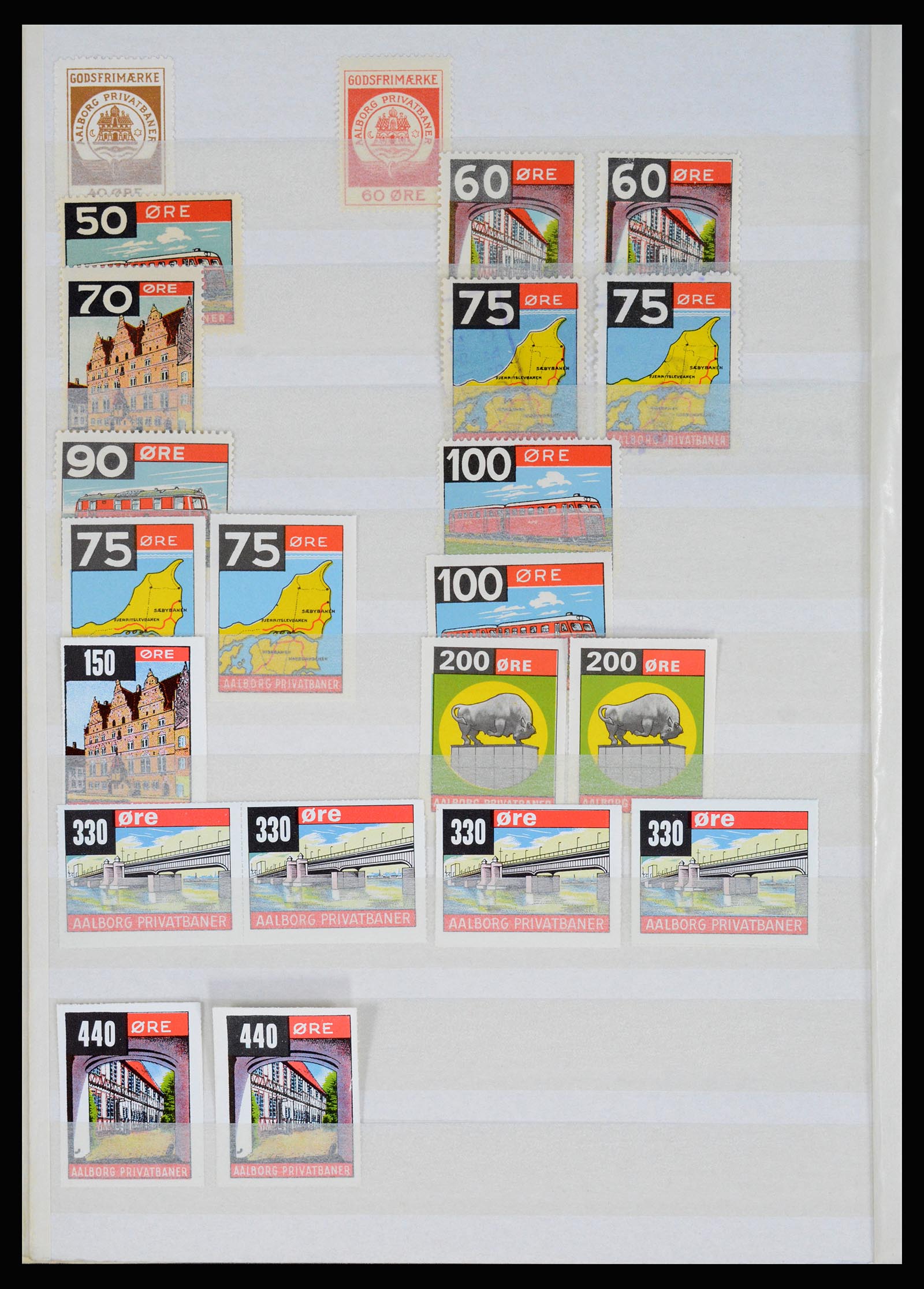 36982 014 - Stamp collection 36982 Denmark railroad stamps.