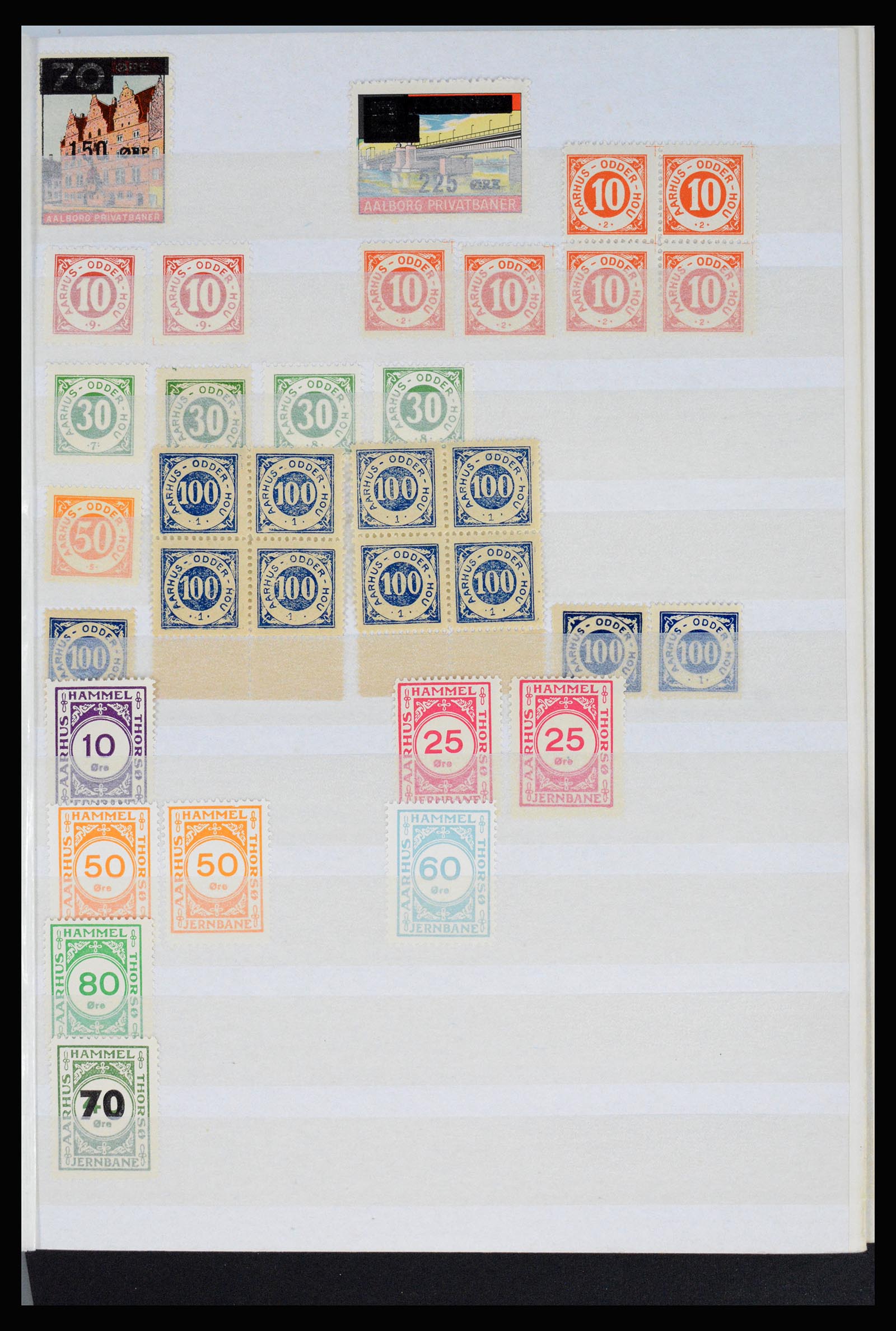 36982 015 - Postzegelverzameling 36982 Denemarken spoorwegzegels.