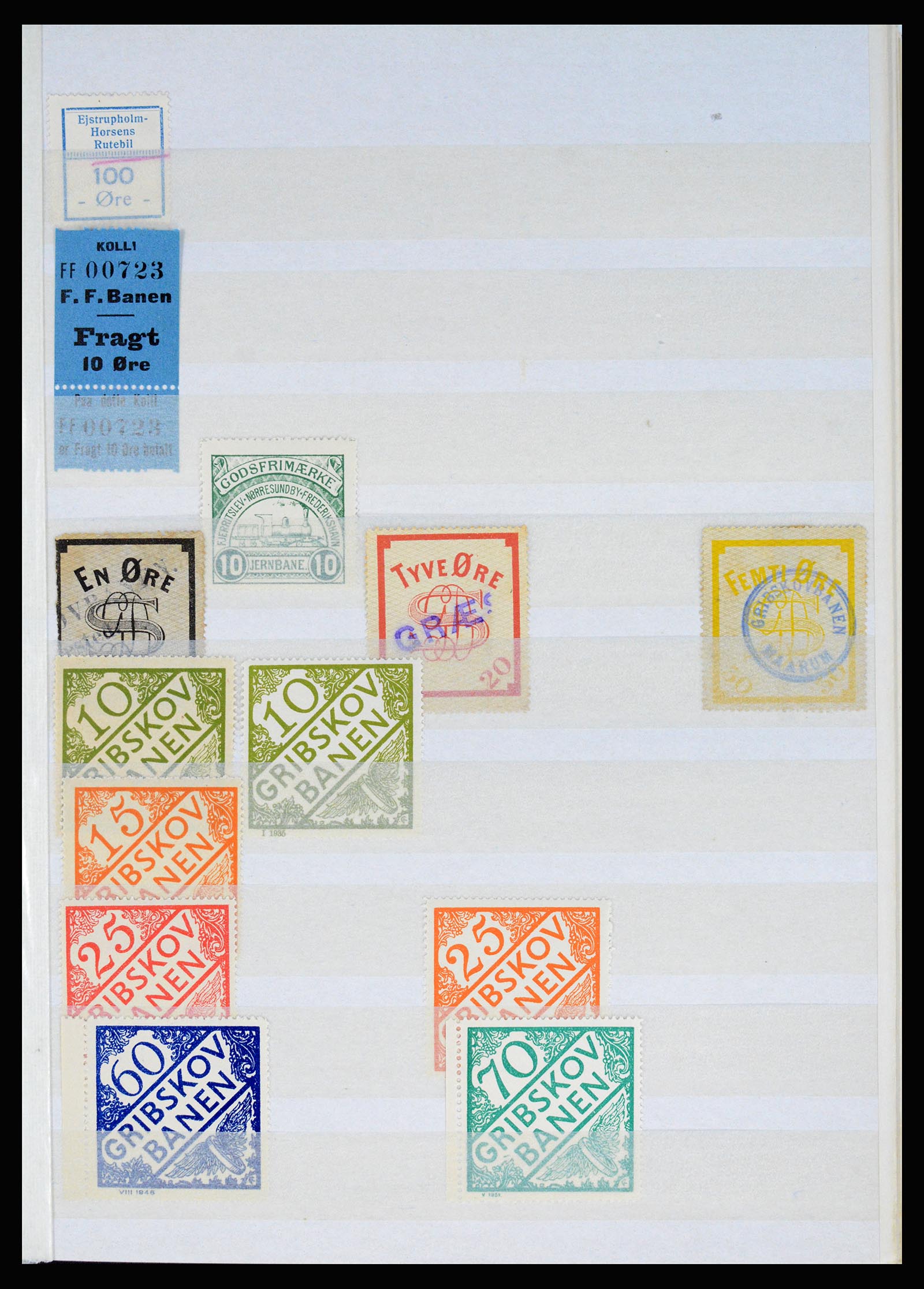 36982 017 - Stamp collection 36982 Denmark railroad stamps.
