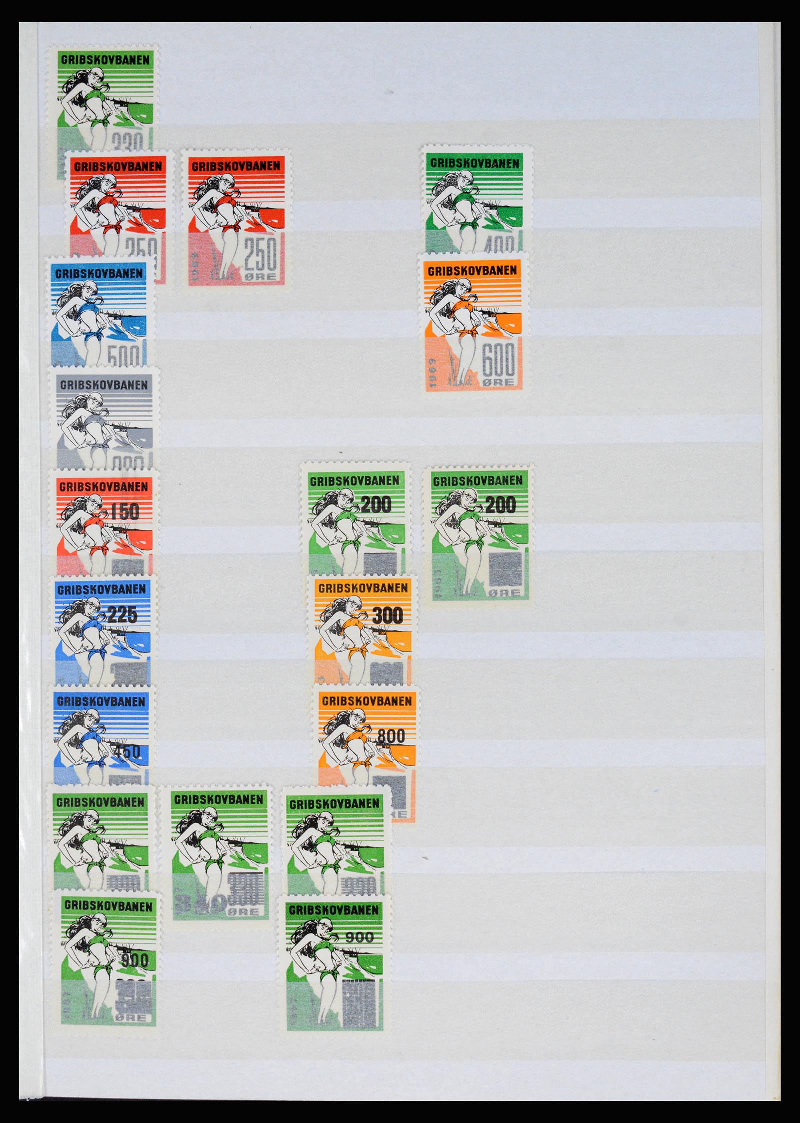 36982 019 - Postzegelverzameling 36982 Denemarken spoorwegzegels.