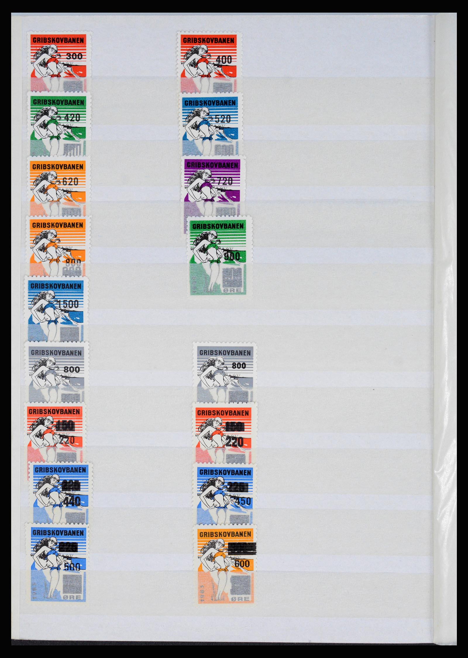 36982 020 - Postzegelverzameling 36982 Denemarken spoorwegzegels.