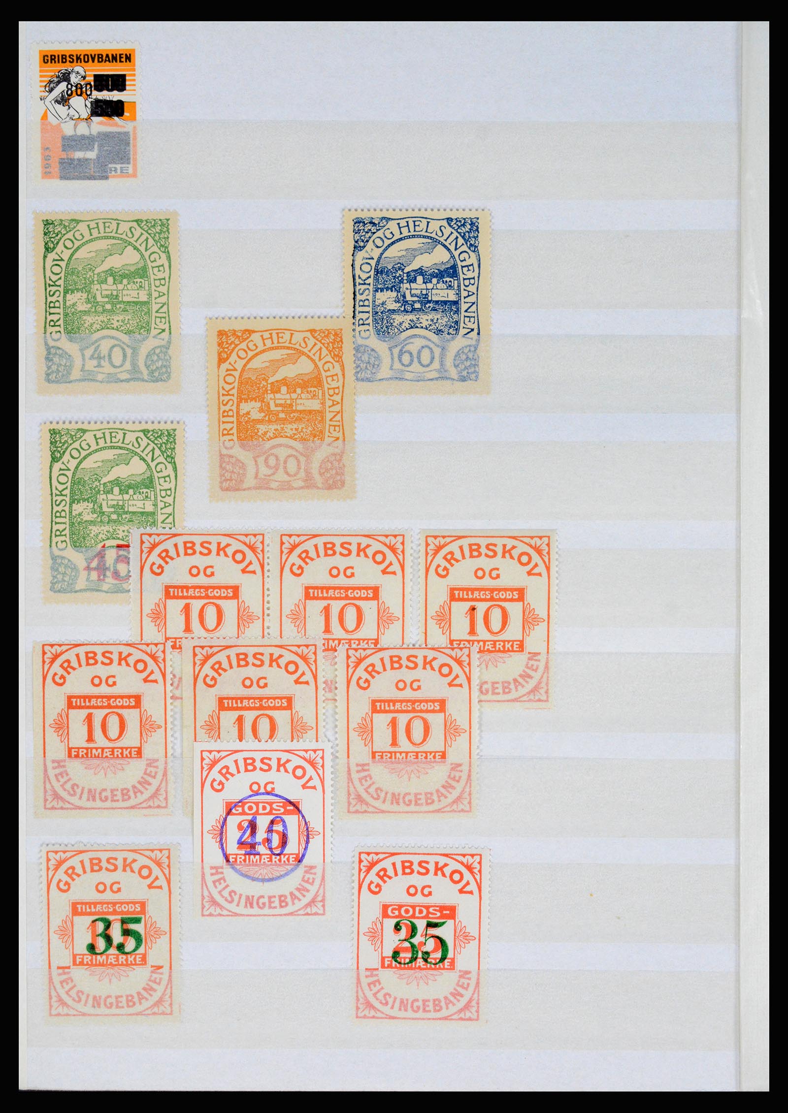 36982 022 - Stamp collection 36982 Denmark railroad stamps.