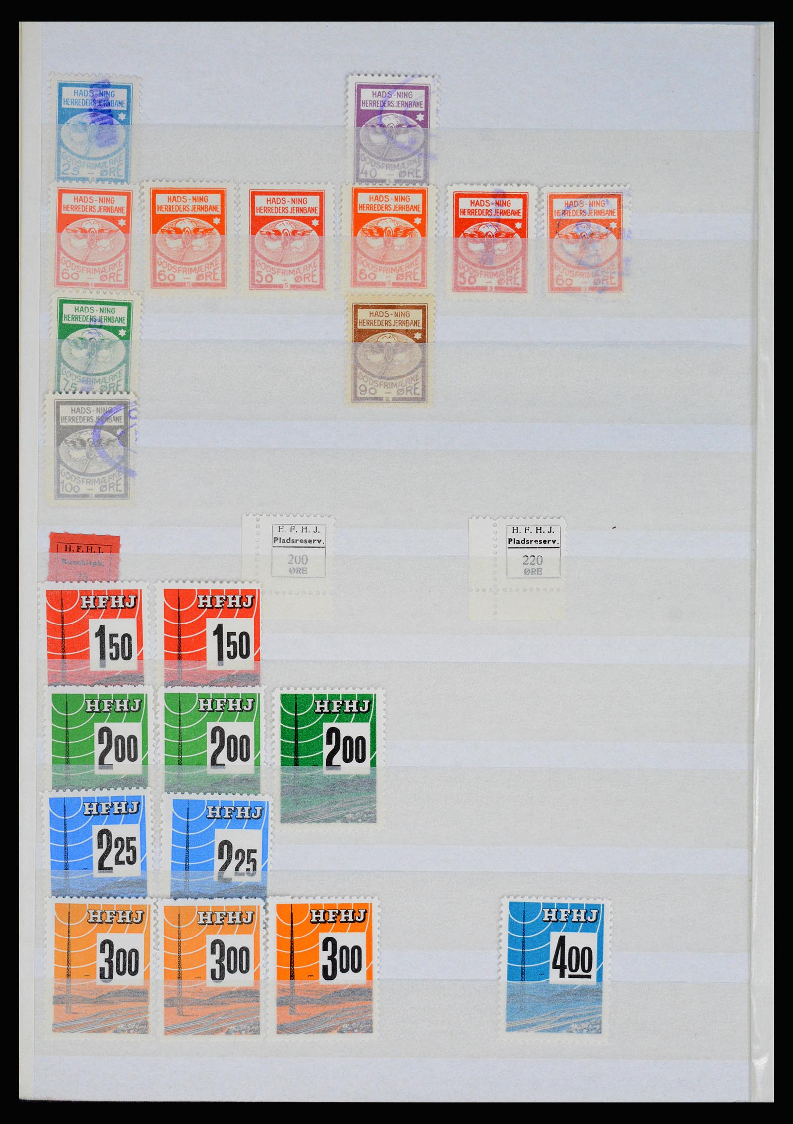 36982 024 - Postzegelverzameling 36982 Denemarken spoorwegzegels.