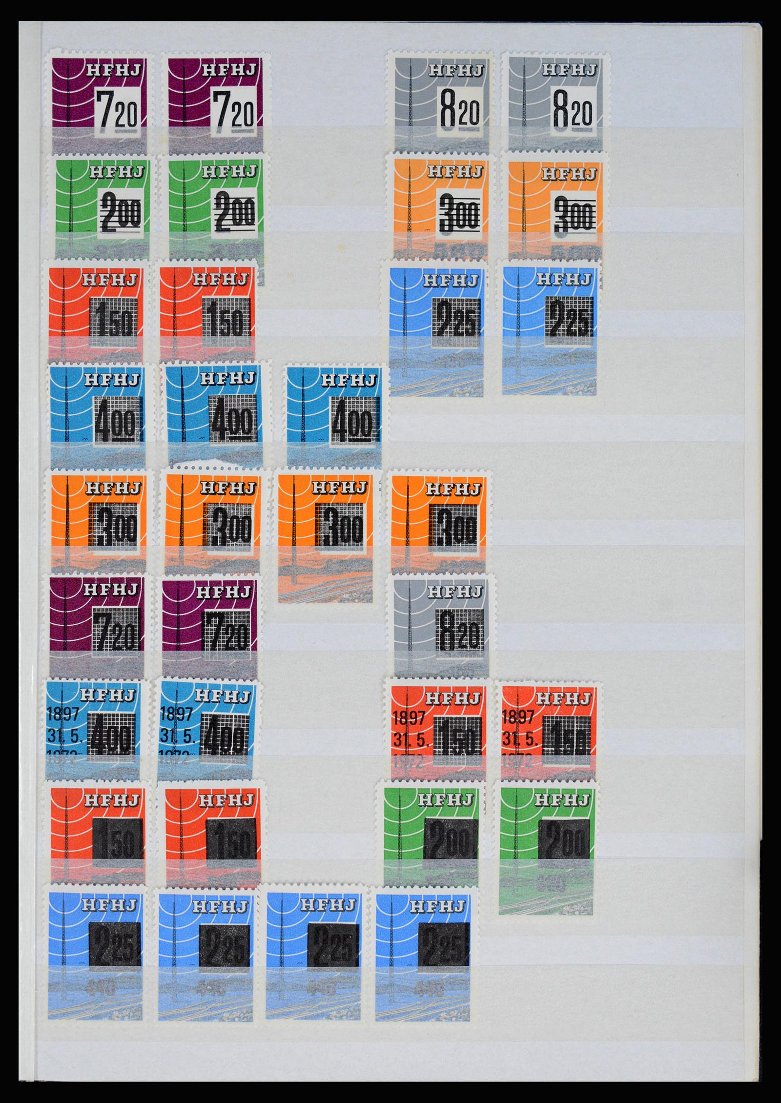 36982 025 - Postzegelverzameling 36982 Denemarken spoorwegzegels.