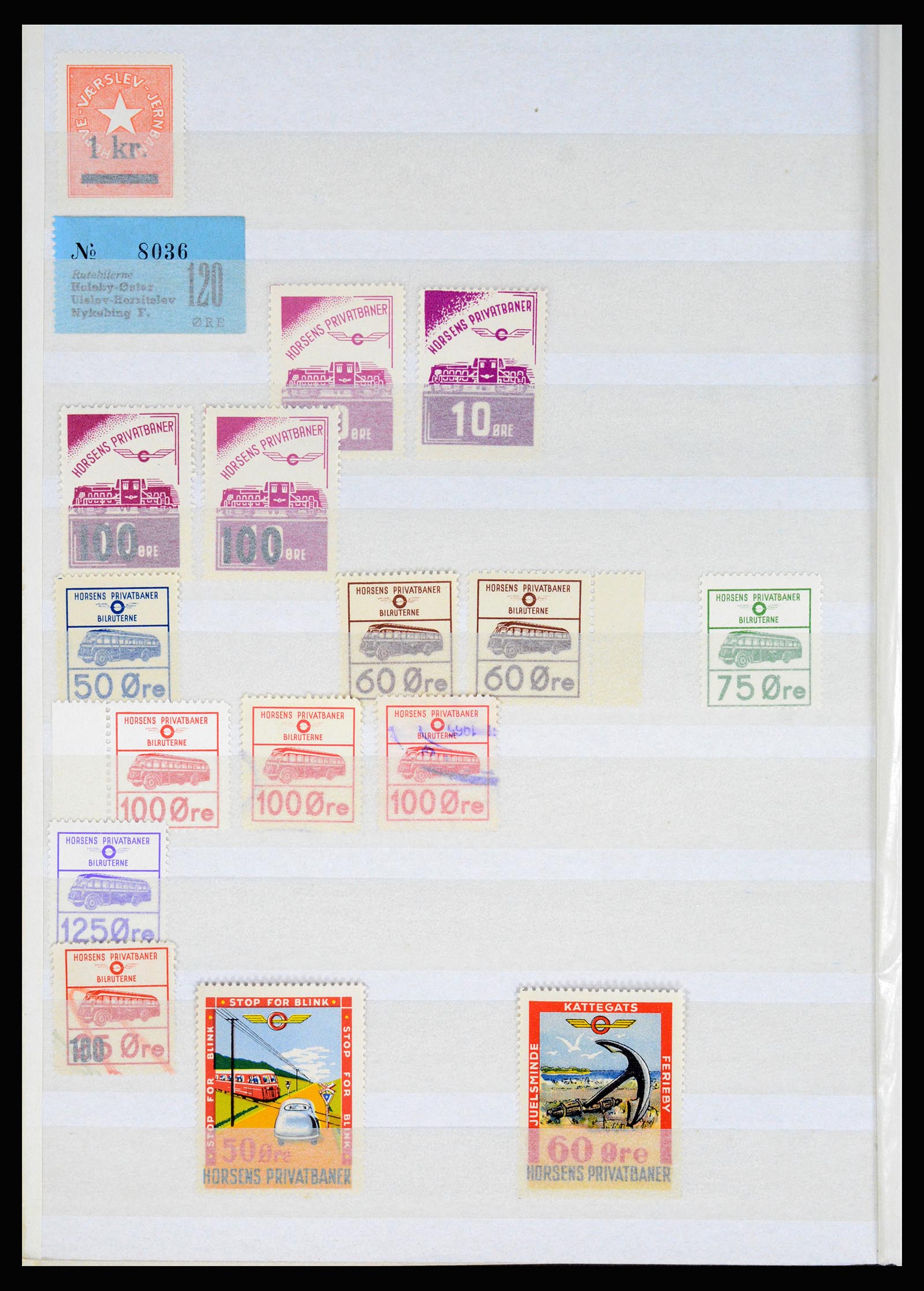 36982 028 - Postzegelverzameling 36982 Denemarken spoorwegzegels.