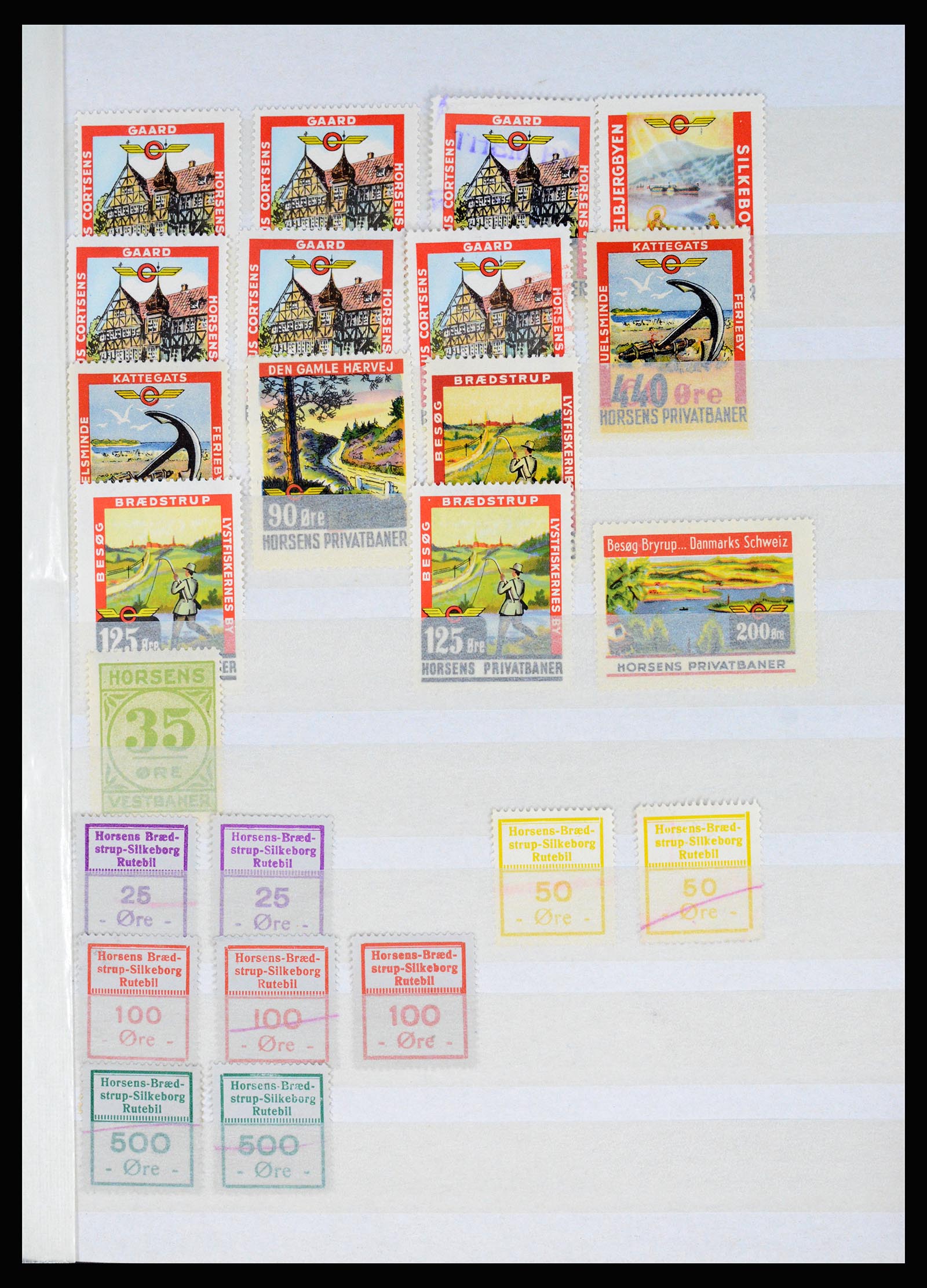36982 029 - Postzegelverzameling 36982 Denemarken spoorwegzegels.