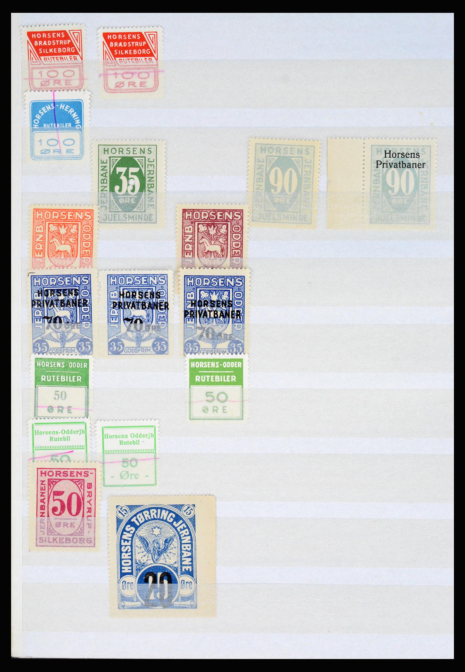 36982 030 - Postzegelverzameling 36982 Denemarken spoorwegzegels.