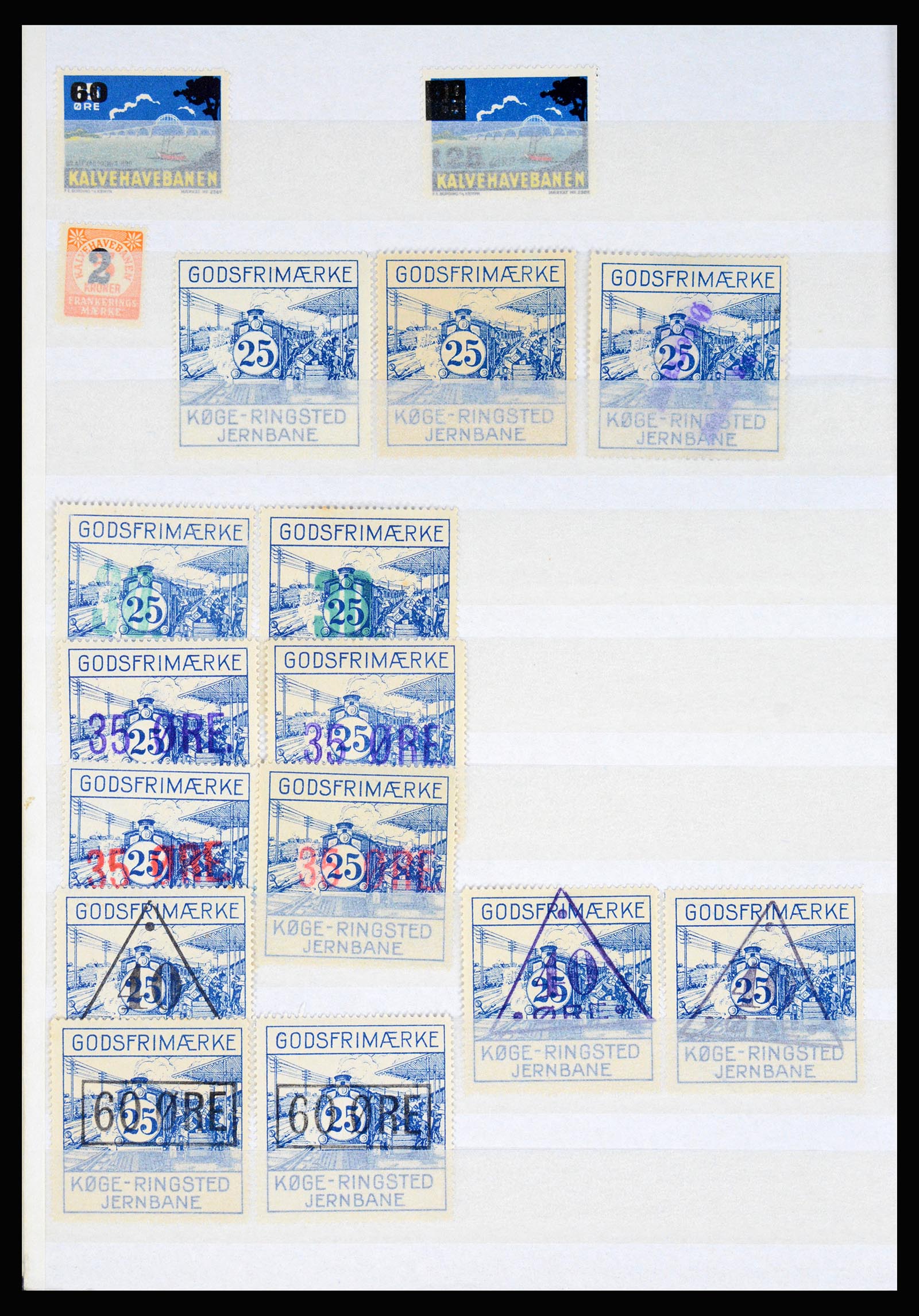 36982 032 - Postzegelverzameling 36982 Denemarken spoorwegzegels.