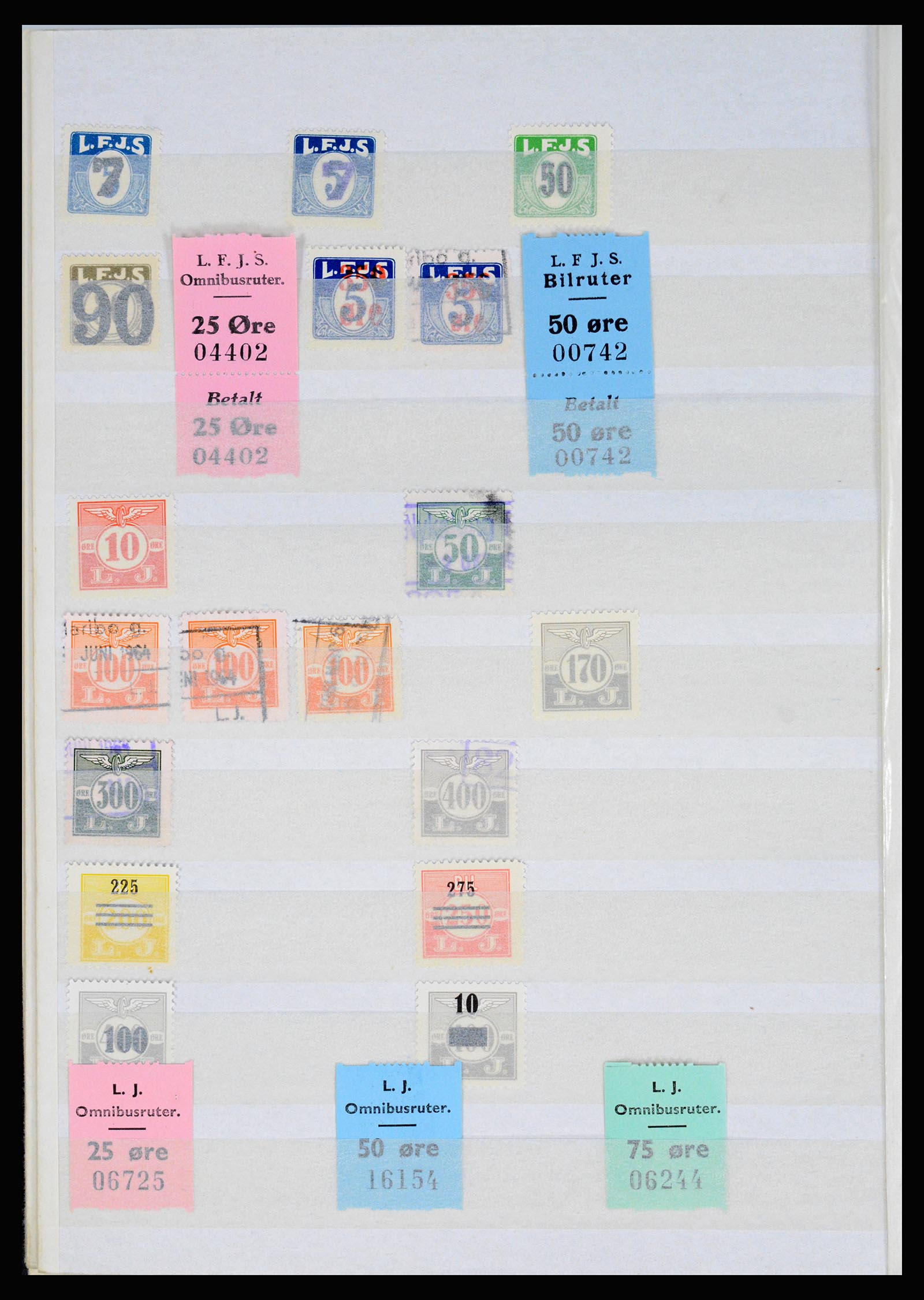 36982 036 - Stamp collection 36982 Denmark railroad stamps.