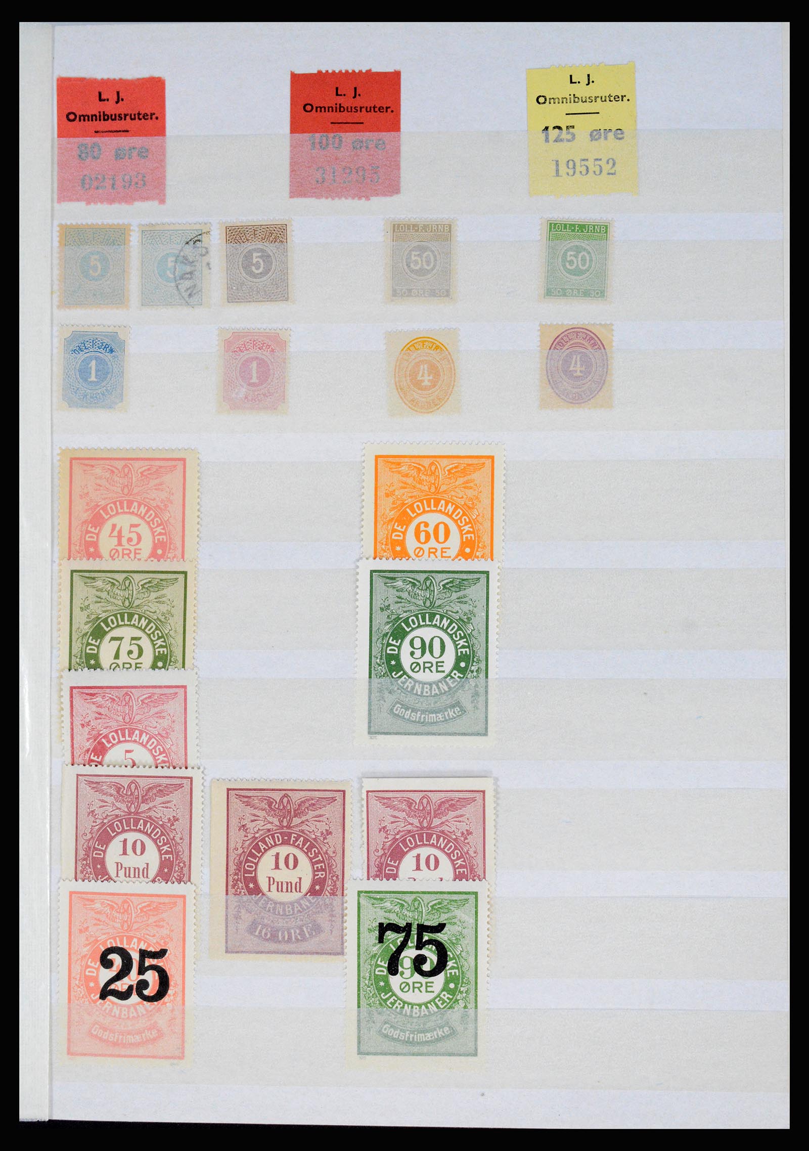 36982 037 - Postzegelverzameling 36982 Denemarken spoorwegzegels.