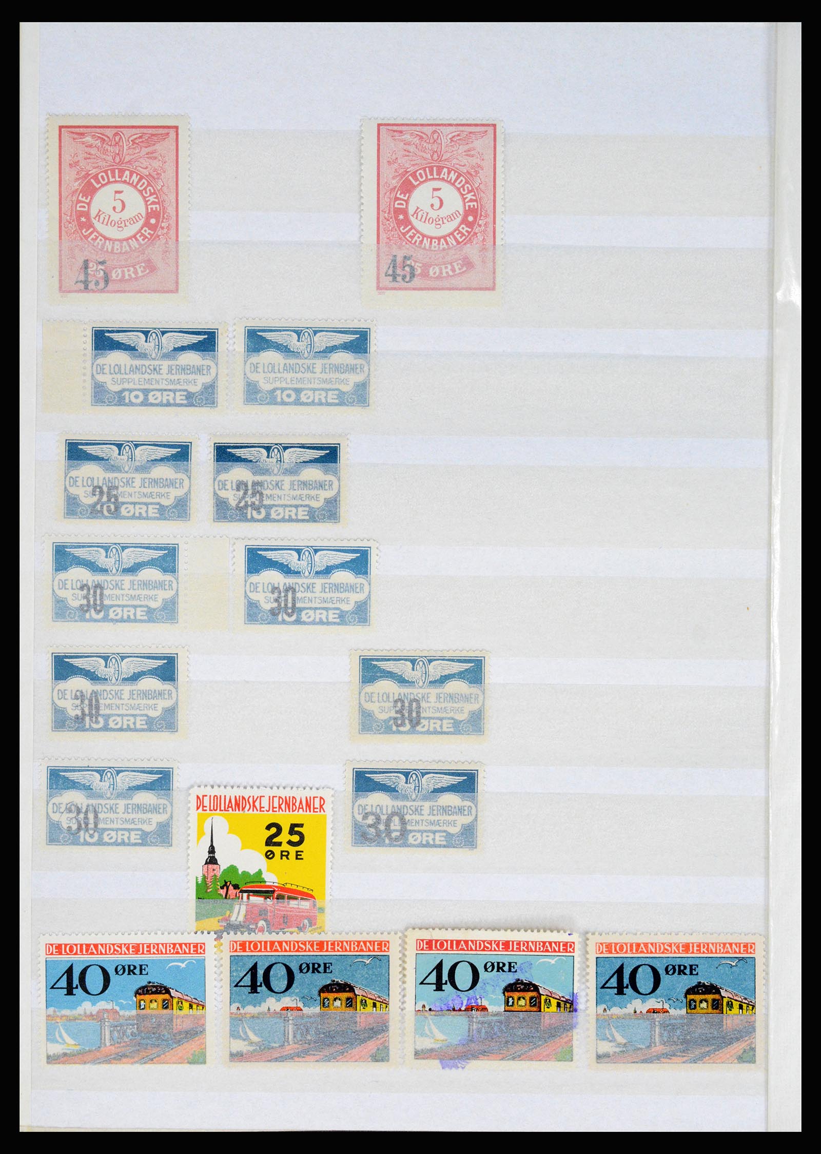 36982 038 - Postzegelverzameling 36982 Denemarken spoorwegzegels.