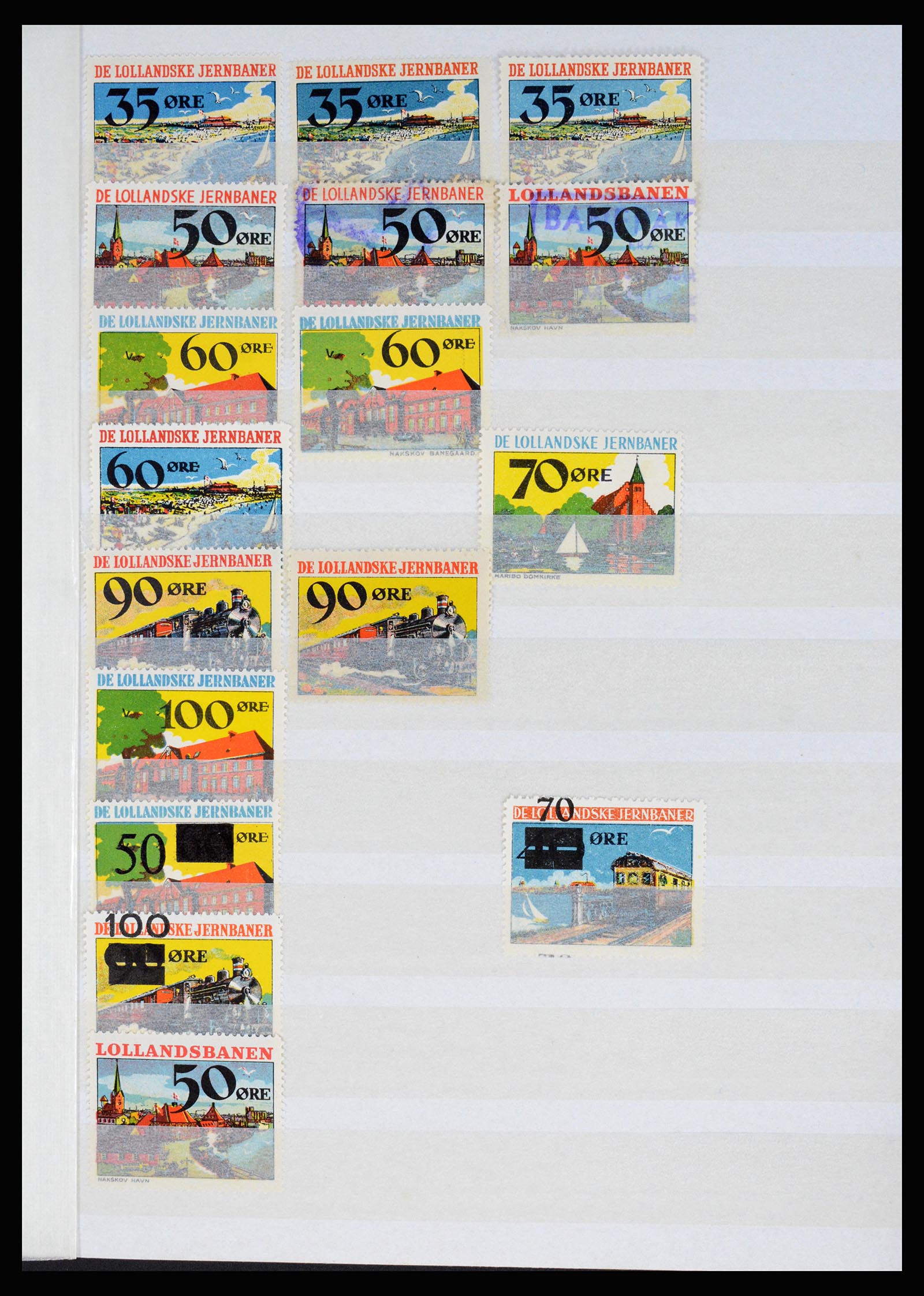 36982 039 - Postzegelverzameling 36982 Denemarken spoorwegzegels.