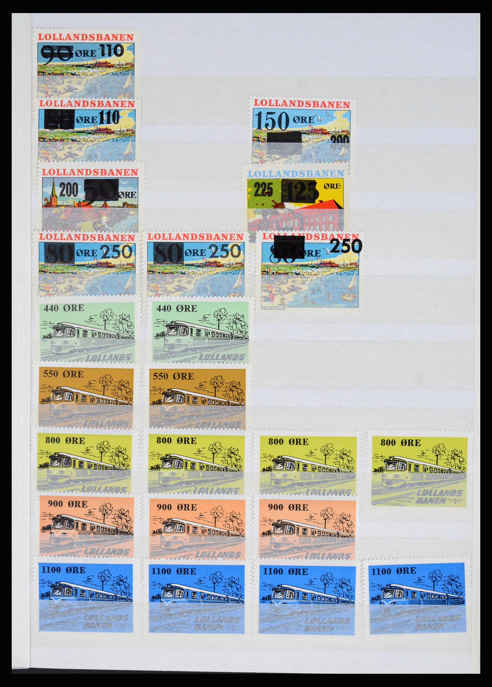 36982 041 - Postzegelverzameling 36982 Denemarken spoorwegzegels.