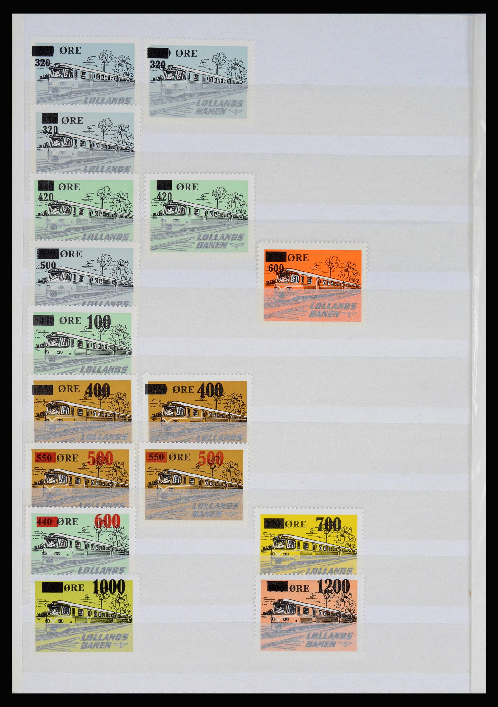 36982 042 - Postzegelverzameling 36982 Denemarken spoorwegzegels.