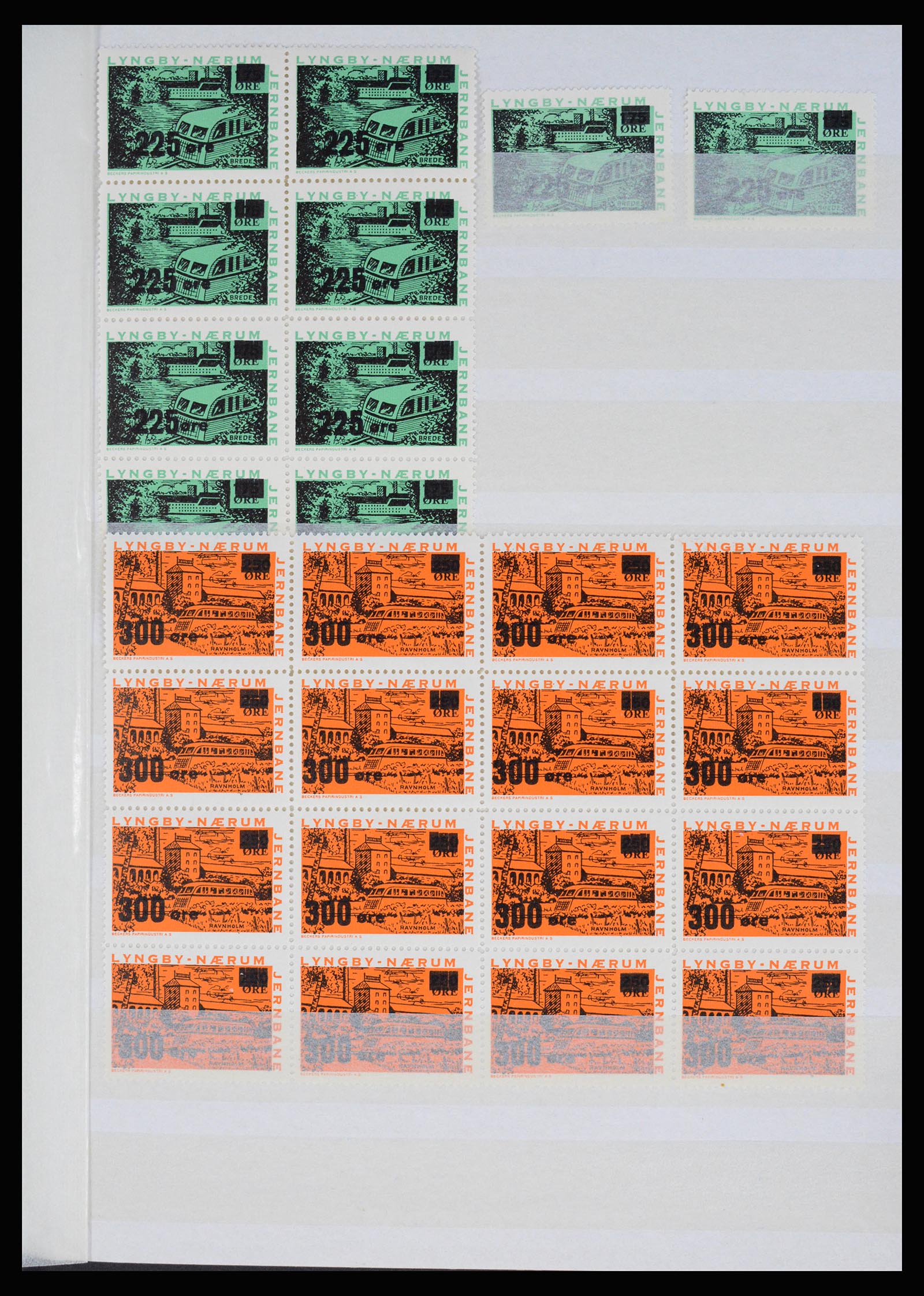 36982 045 - Stamp collection 36982 Denmark railroad stamps.