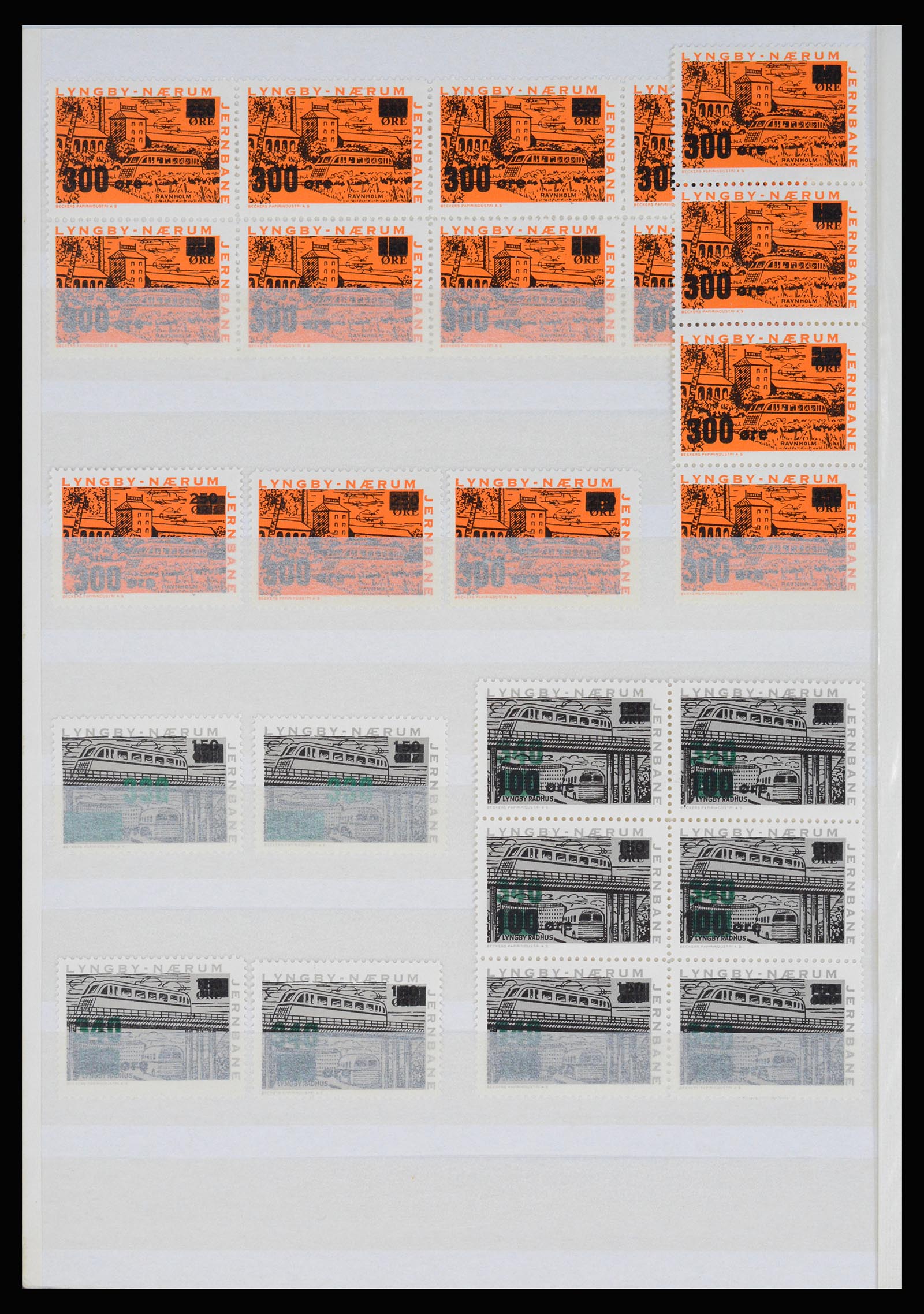 36982 046 - Postzegelverzameling 36982 Denemarken spoorwegzegels.