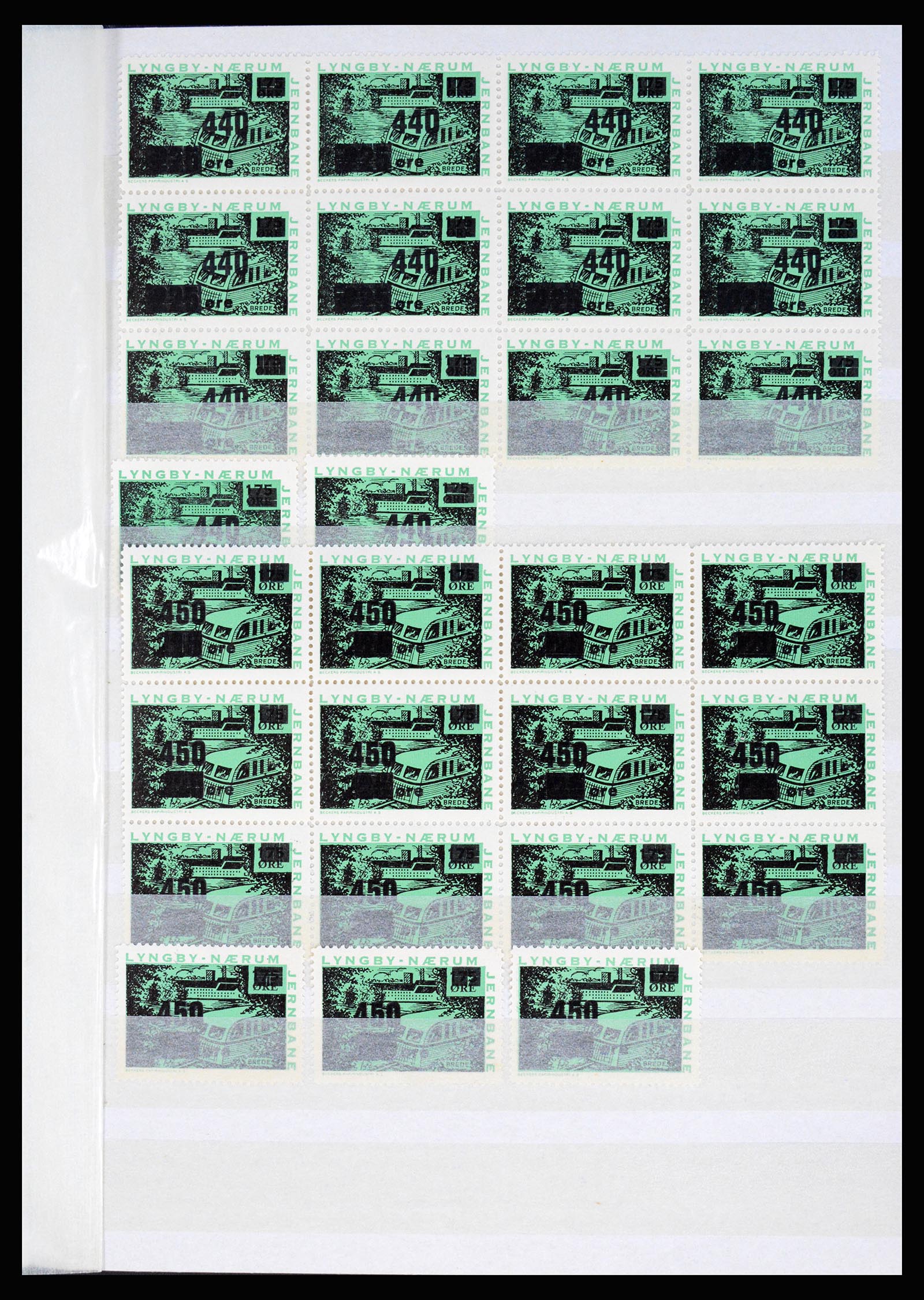 36982 047 - Postzegelverzameling 36982 Denemarken spoorwegzegels.