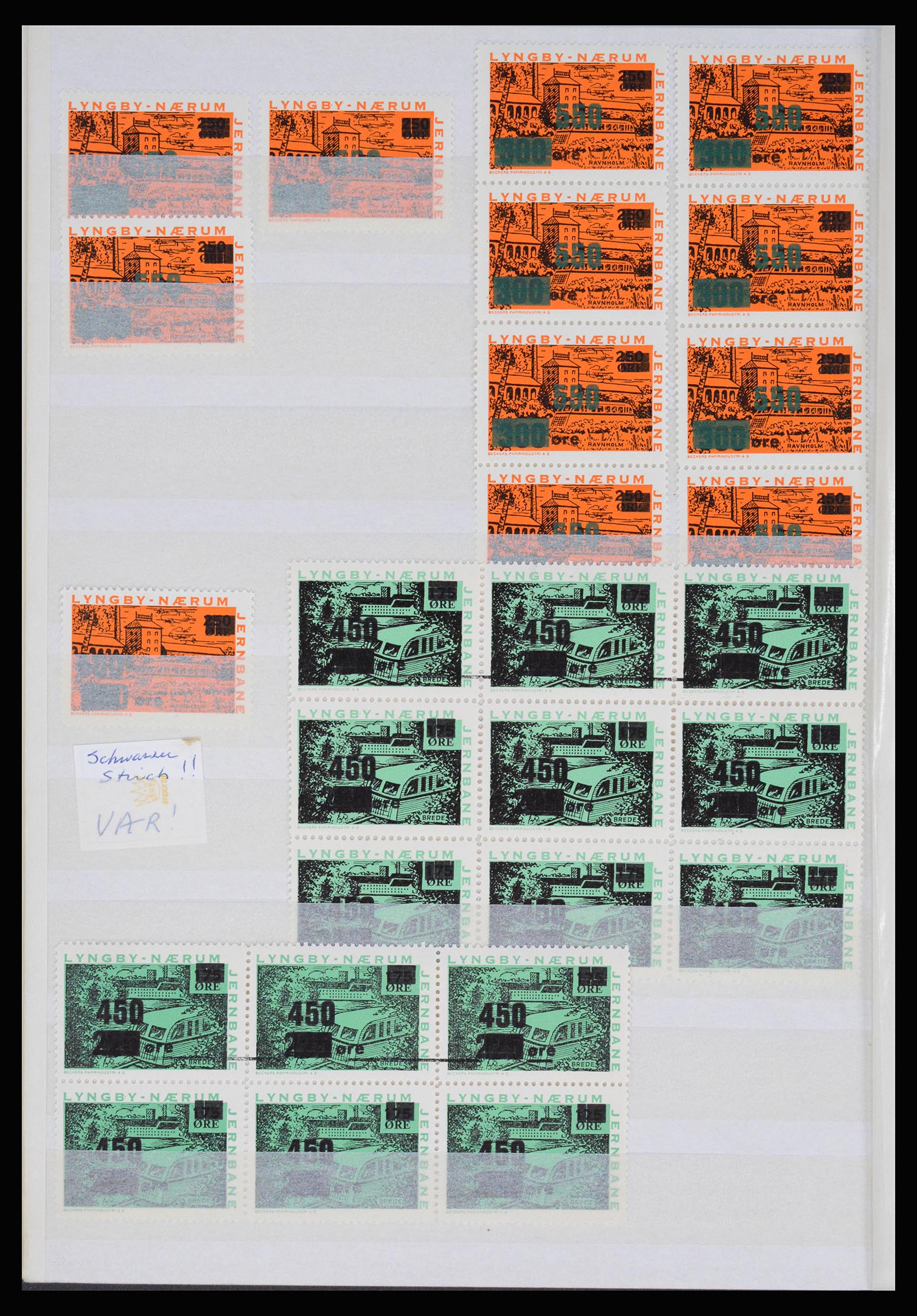 36982 048 - Stamp collection 36982 Denmark railroad stamps.