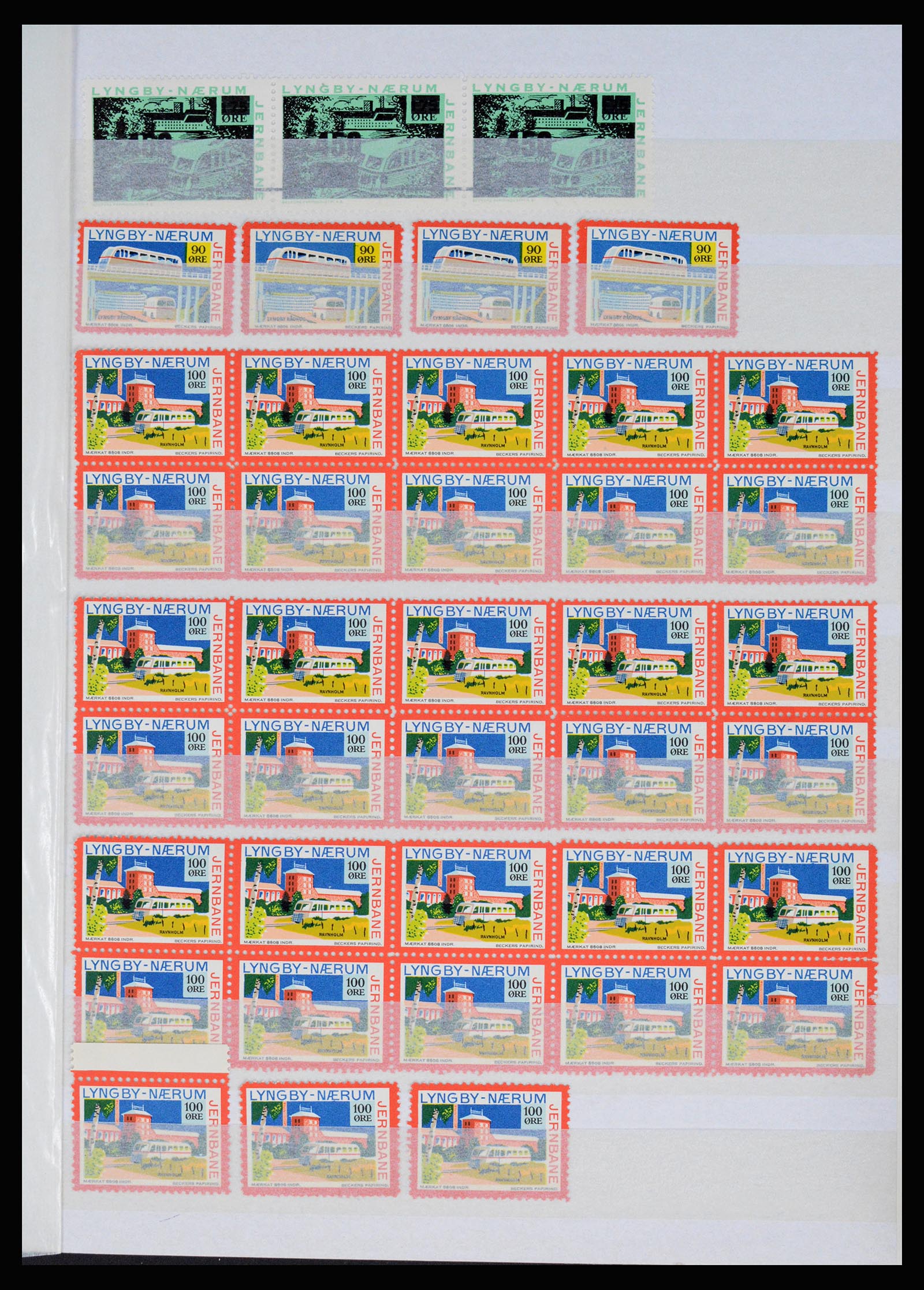 36982 049 - Postzegelverzameling 36982 Denemarken spoorwegzegels.