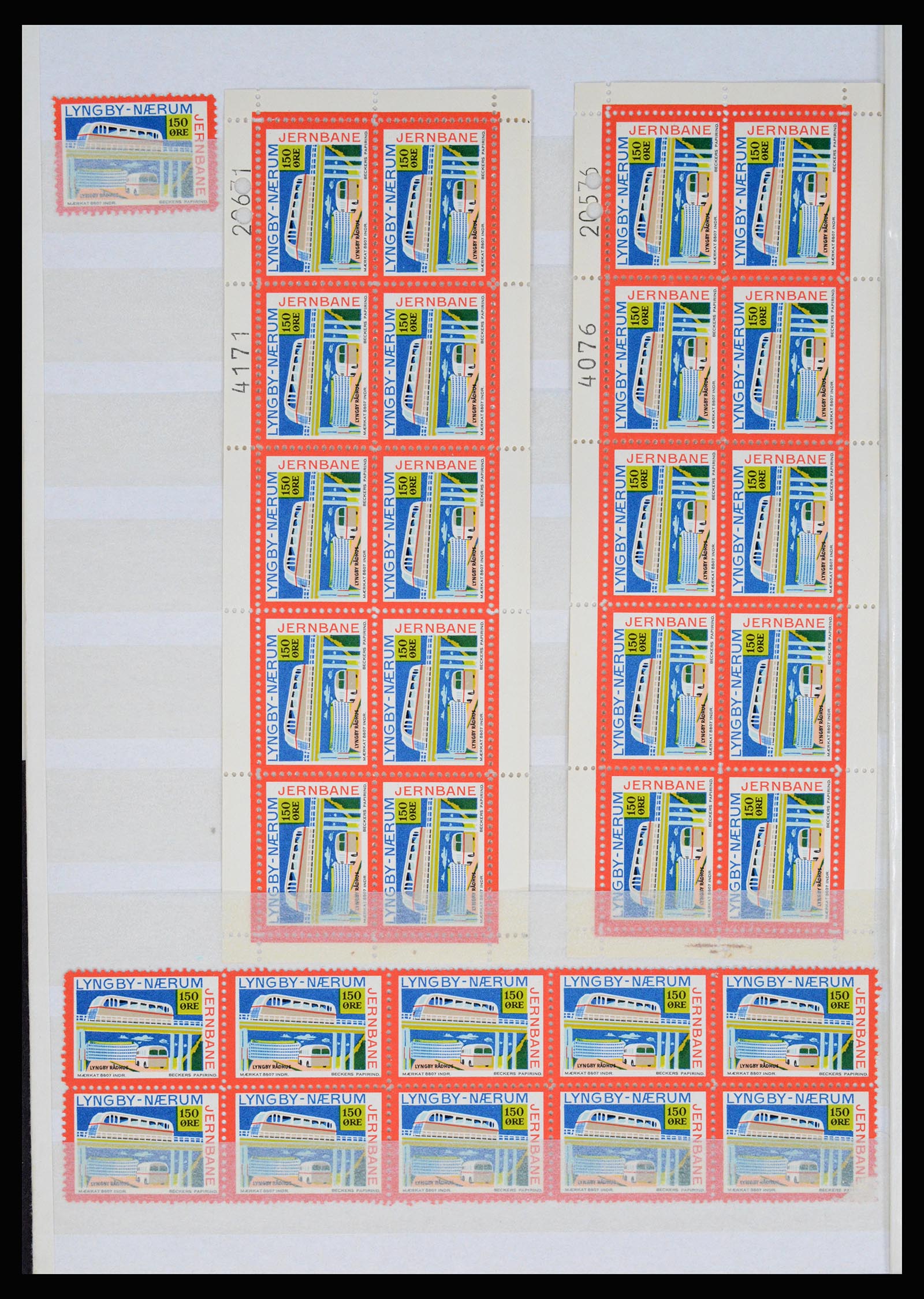 36982 050 - Stamp collection 36982 Denmark railroad stamps.