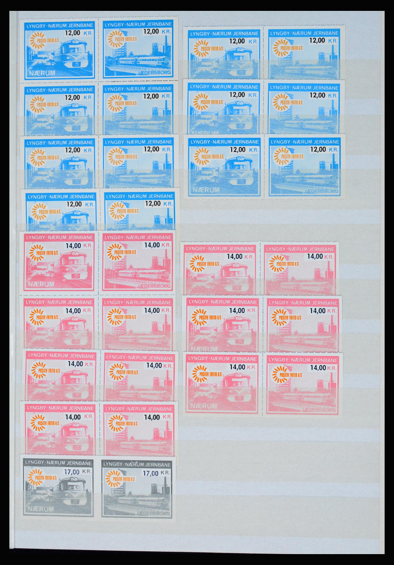 36982 055 - Postzegelverzameling 36982 Denemarken spoorwegzegels.