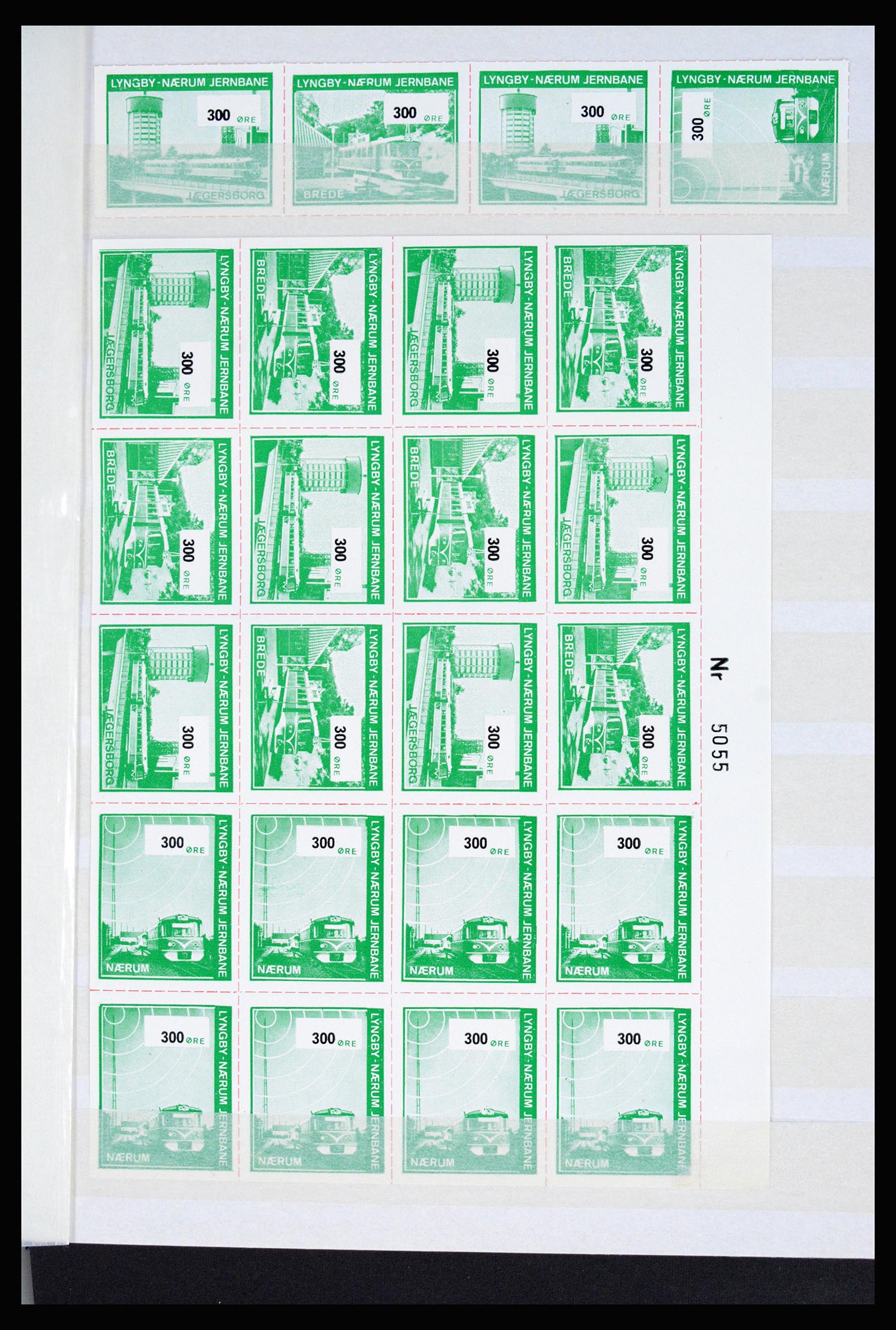 36982 057 - Postzegelverzameling 36982 Denemarken spoorwegzegels.