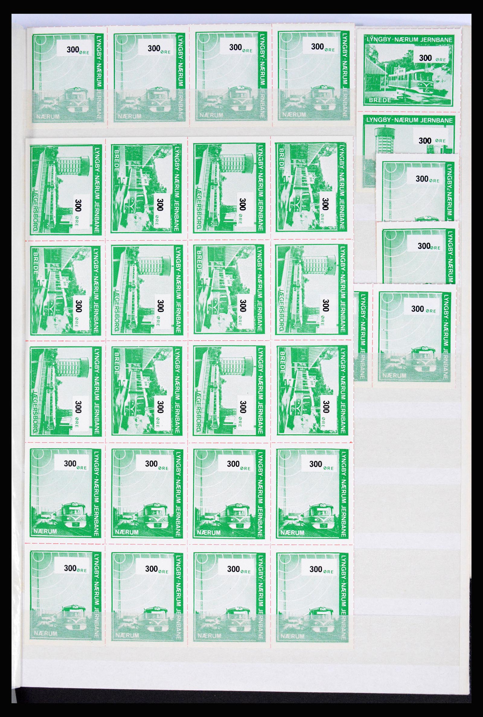 36982 059 - Stamp collection 36982 Denmark railroad stamps.