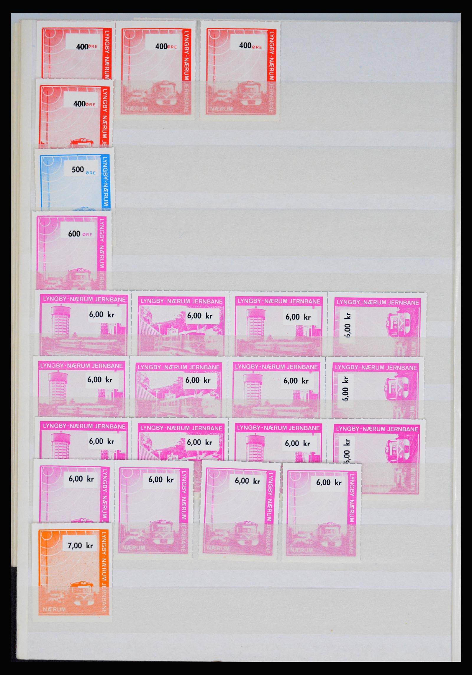 36982 060 - Postzegelverzameling 36982 Denemarken spoorwegzegels.