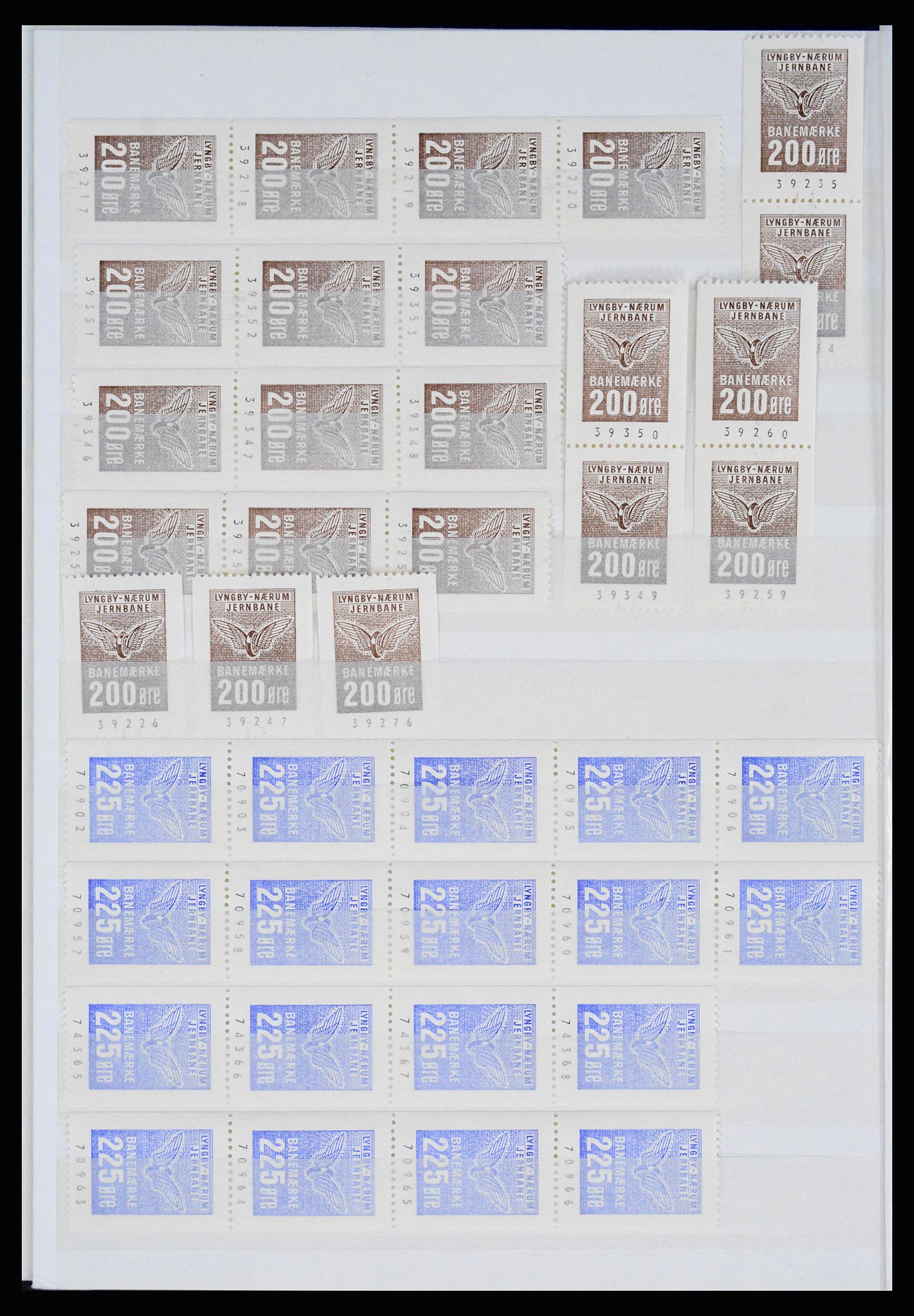 36982 081 - Postzegelverzameling 36982 Denemarken spoorwegzegels.