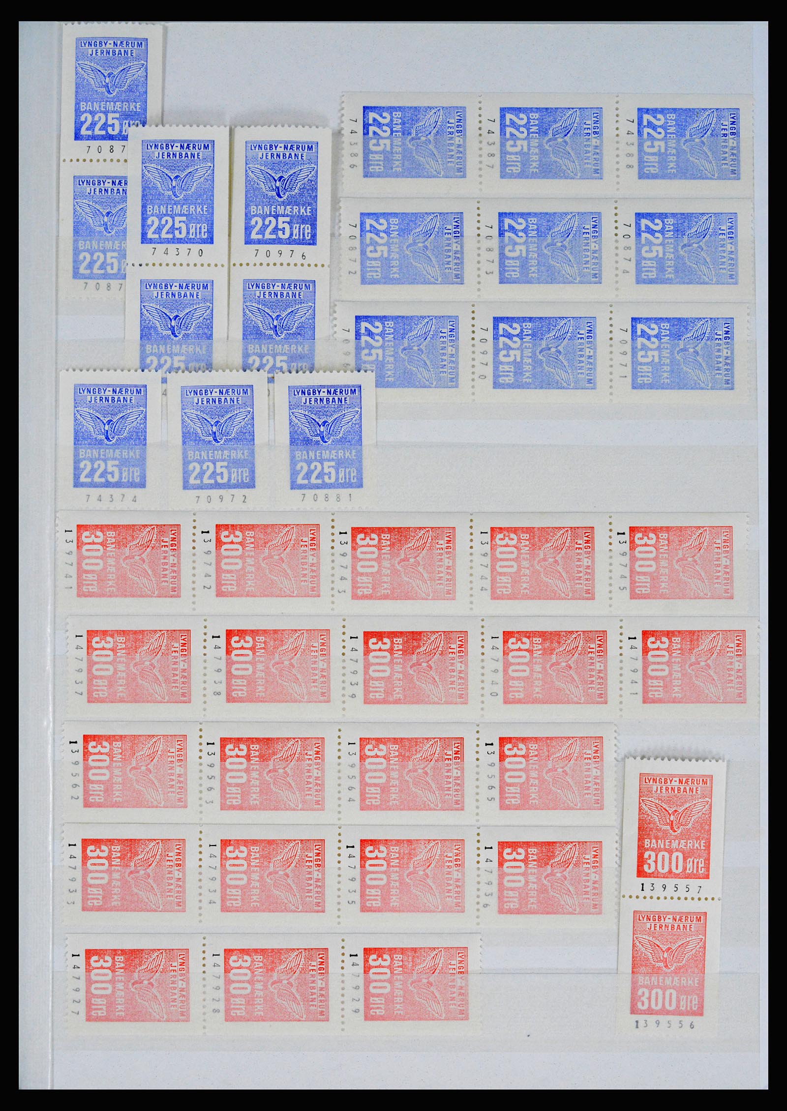 36982 082 - Postzegelverzameling 36982 Denemarken spoorwegzegels.