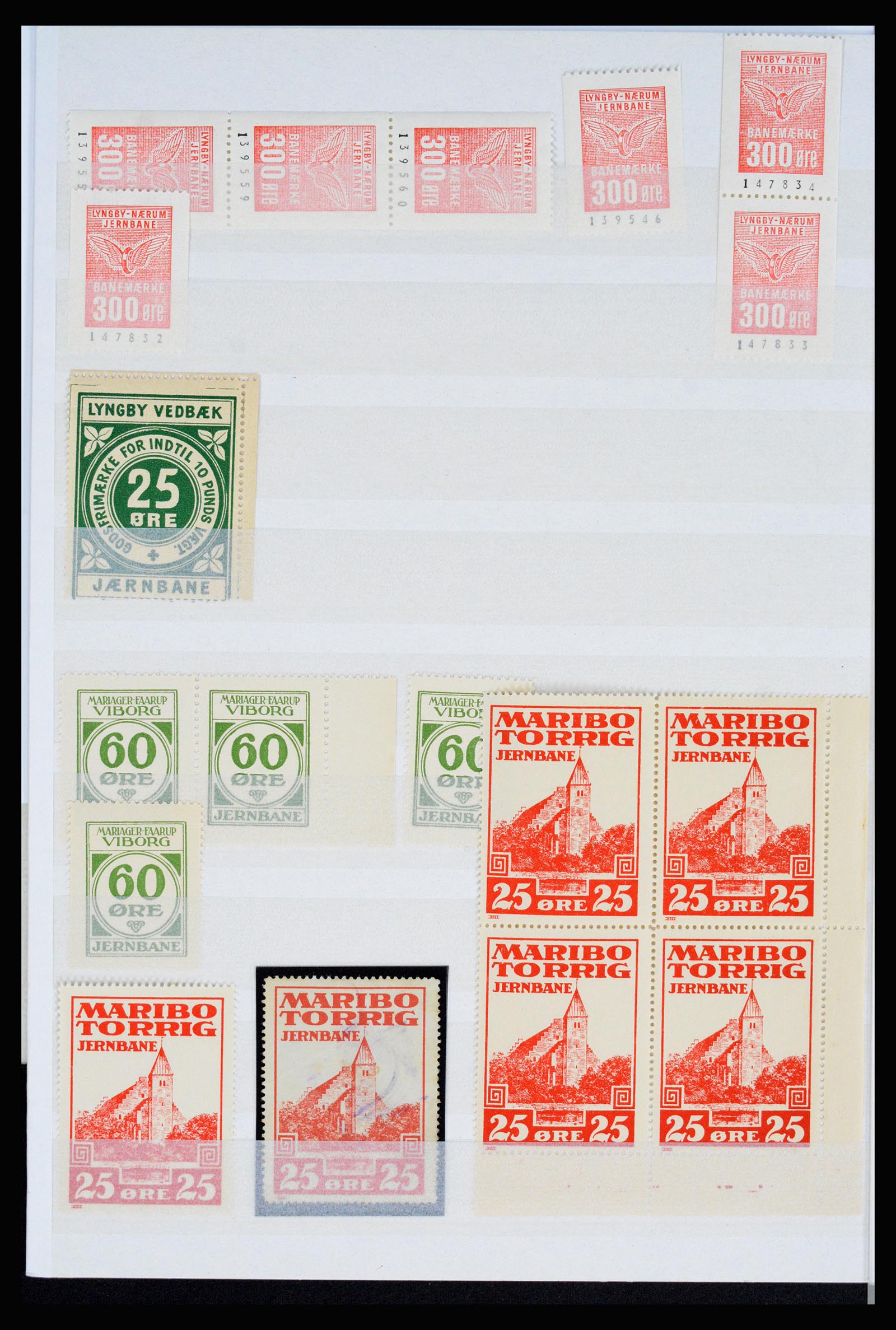36982 083 - Postzegelverzameling 36982 Denemarken spoorwegzegels.