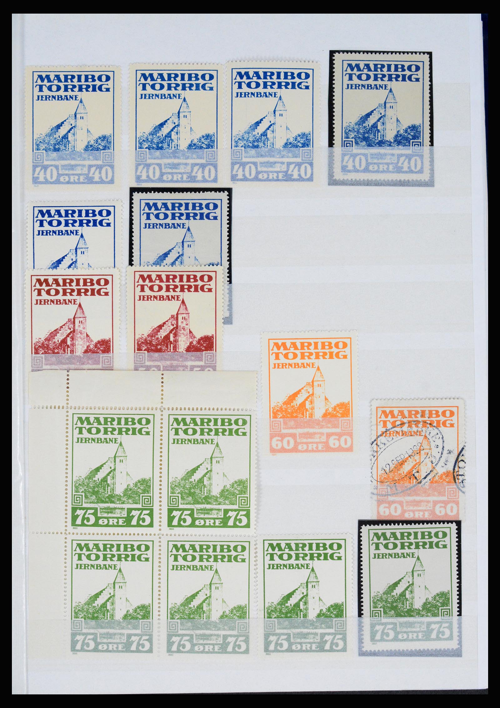 36982 084 - Postzegelverzameling 36982 Denemarken spoorwegzegels.