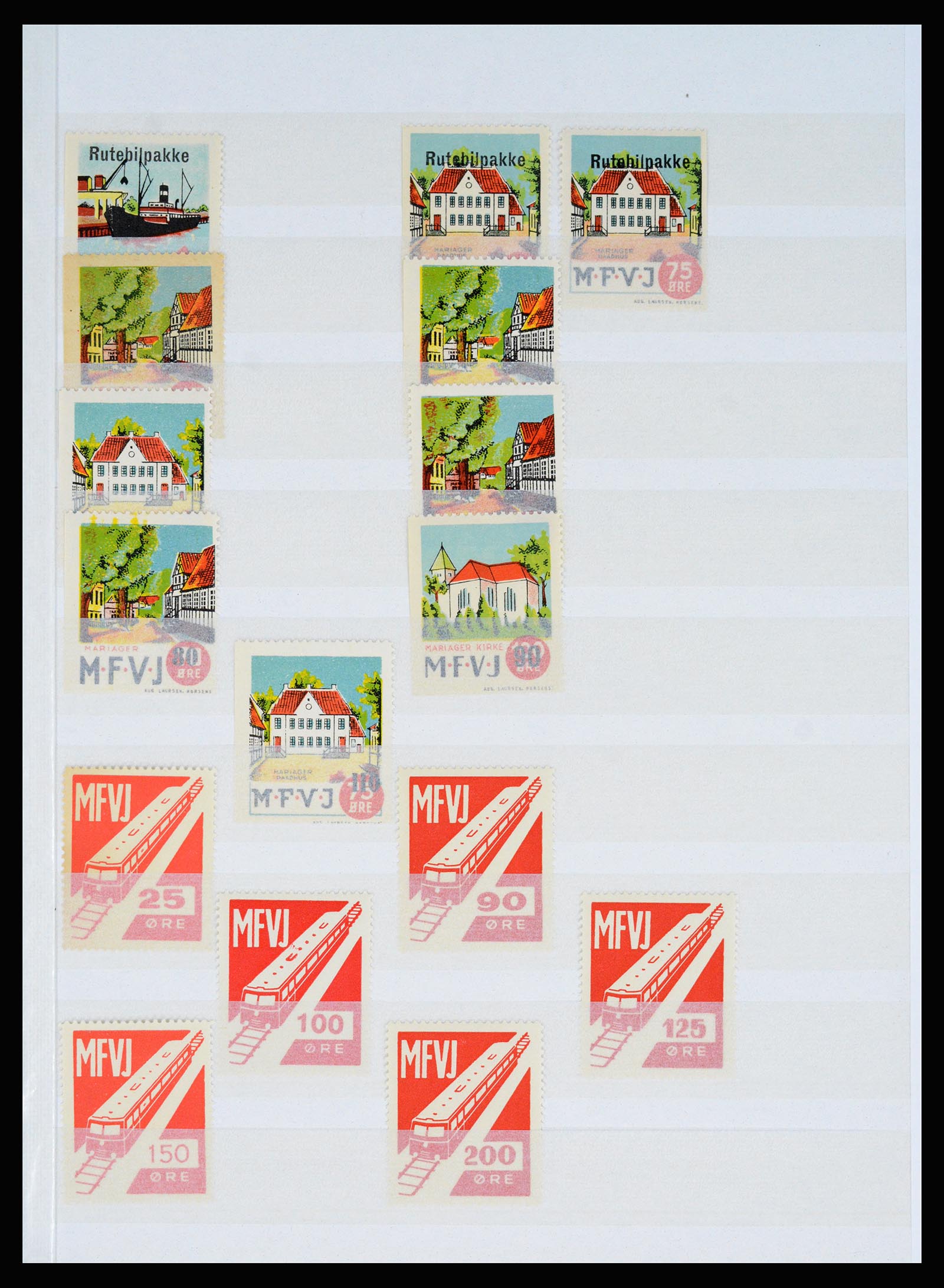 36982 086 - Postzegelverzameling 36982 Denemarken spoorwegzegels.
