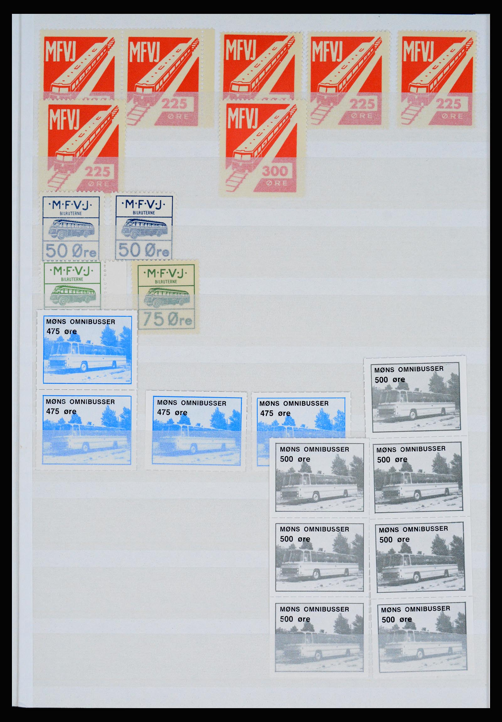36982 087 - Postzegelverzameling 36982 Denemarken spoorwegzegels.