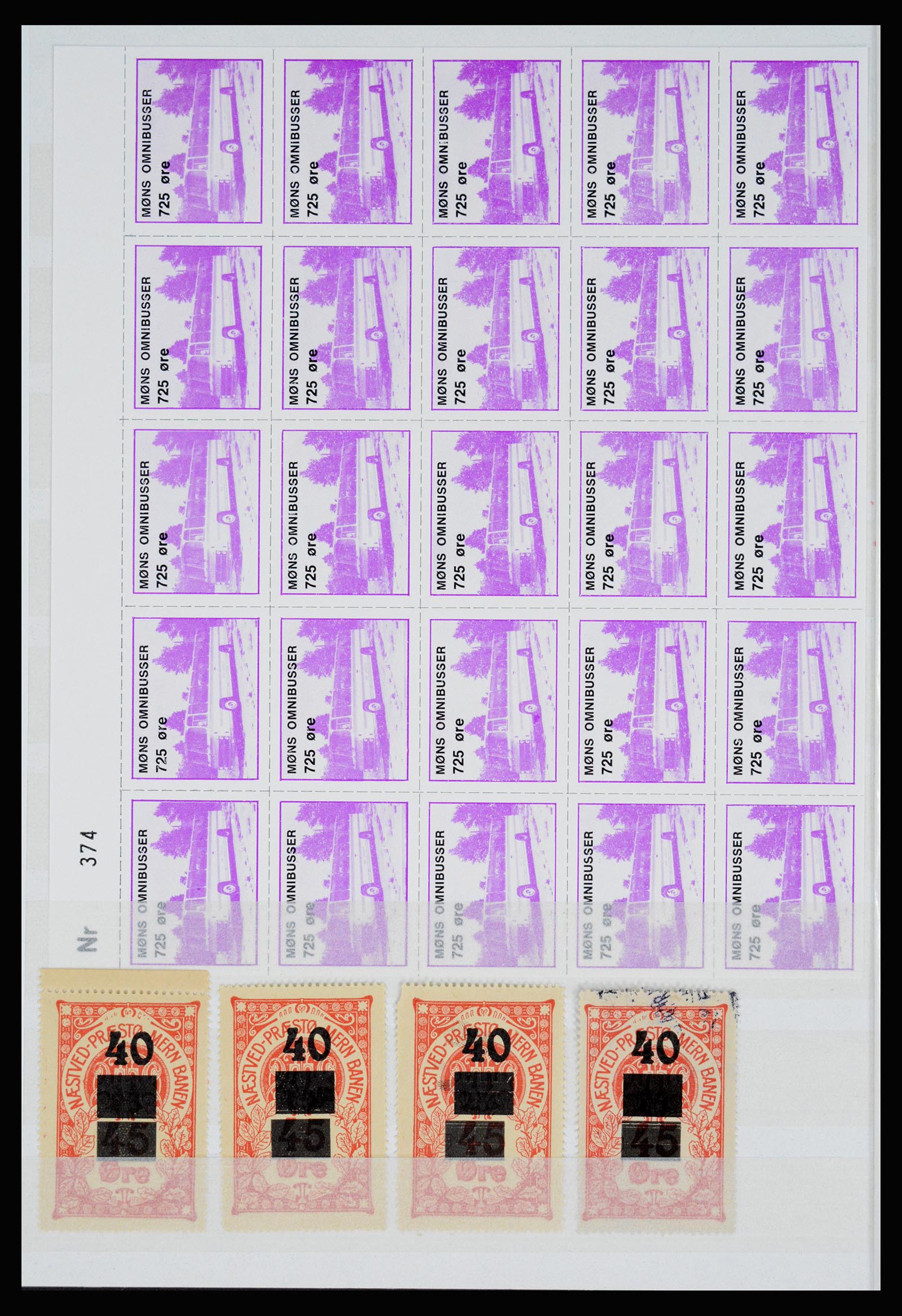 36982 089 - Postzegelverzameling 36982 Denemarken spoorwegzegels.