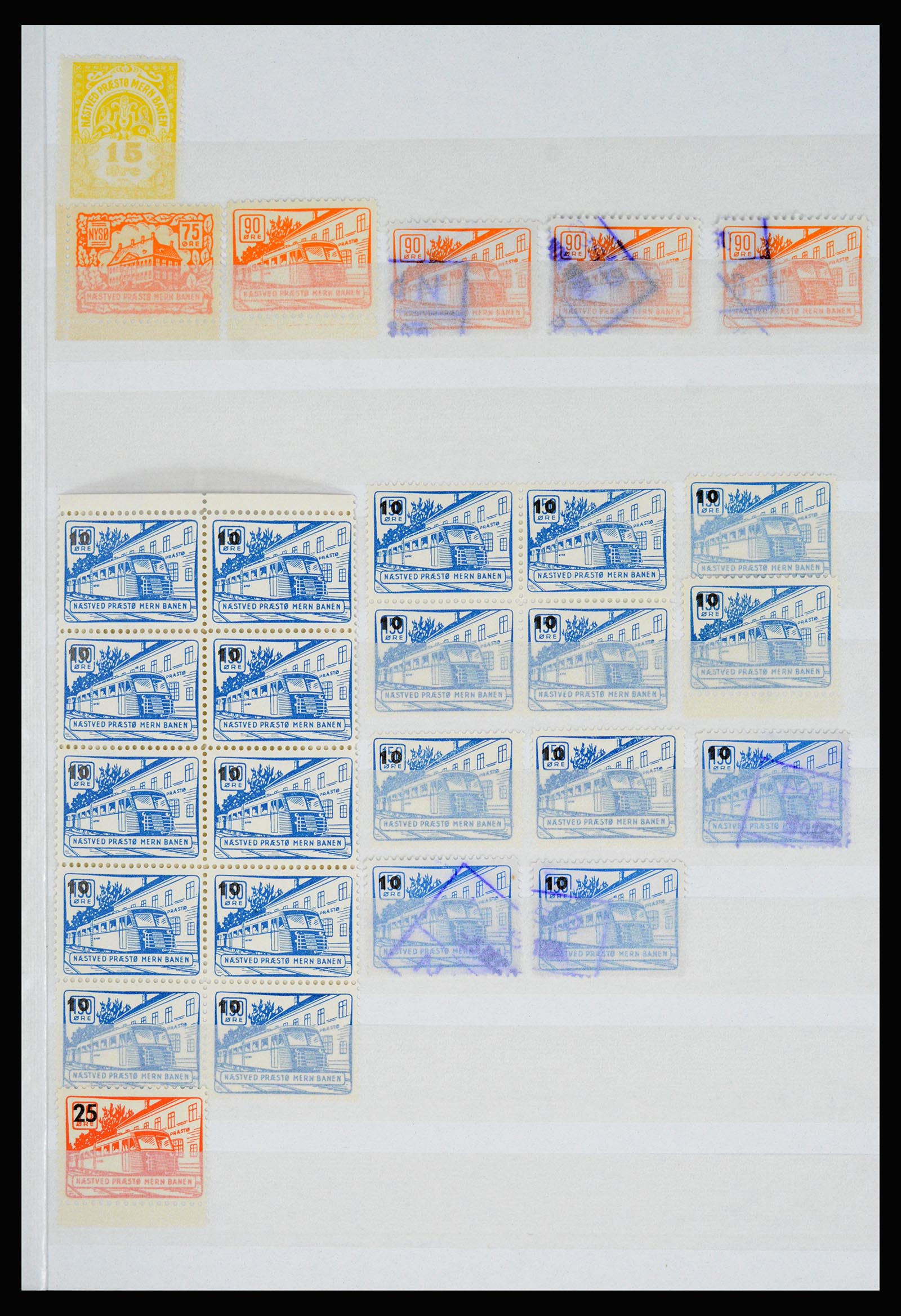 36982 090 - Postzegelverzameling 36982 Denemarken spoorwegzegels.