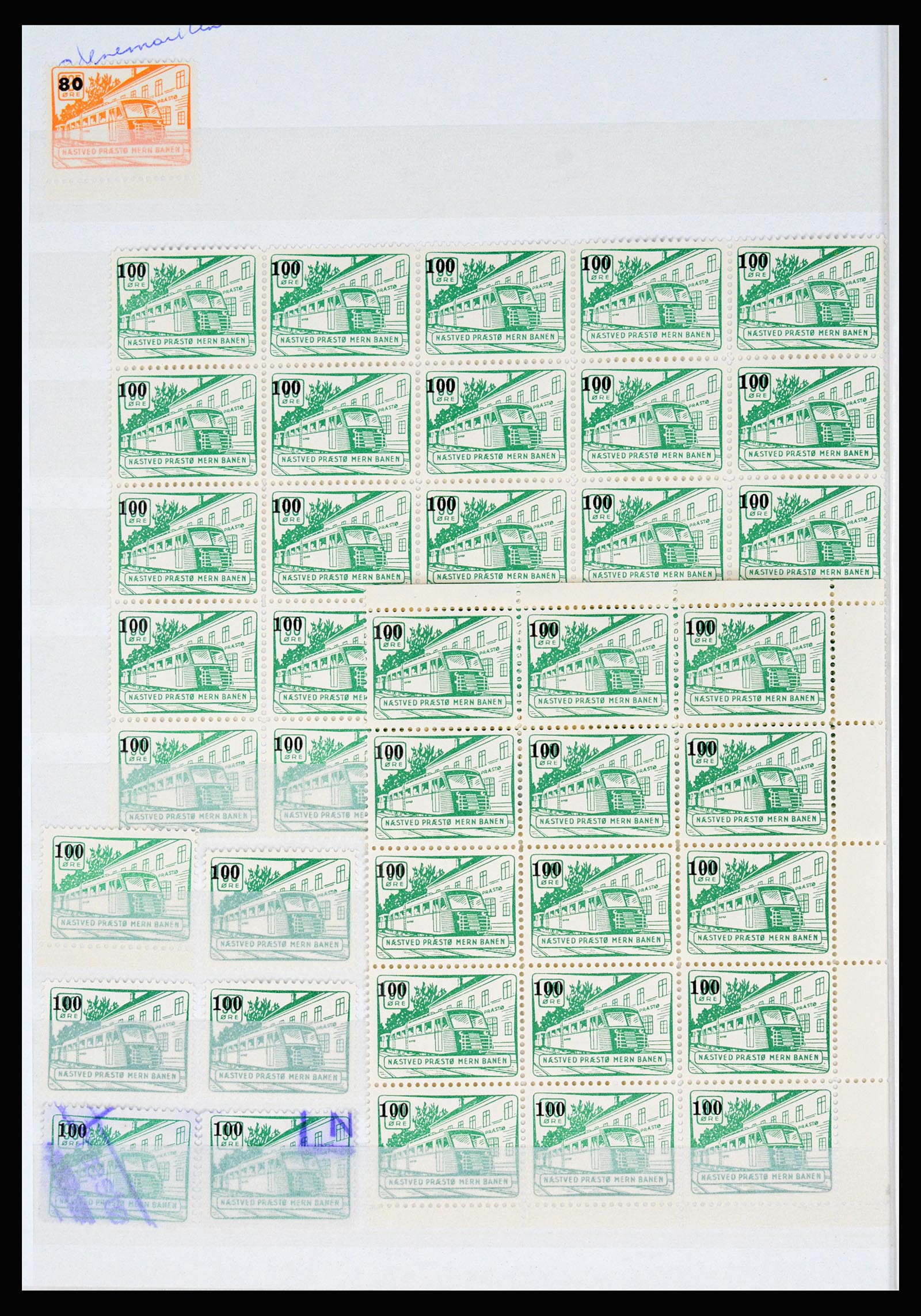 36982 091 - Postzegelverzameling 36982 Denemarken spoorwegzegels.