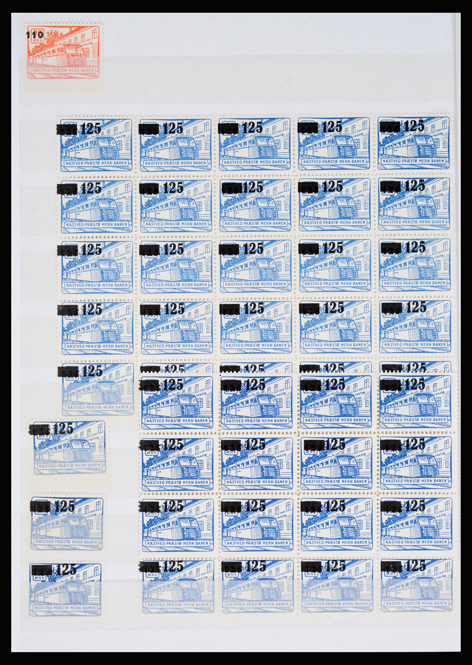 36982 093 - Postzegelverzameling 36982 Denemarken spoorwegzegels.