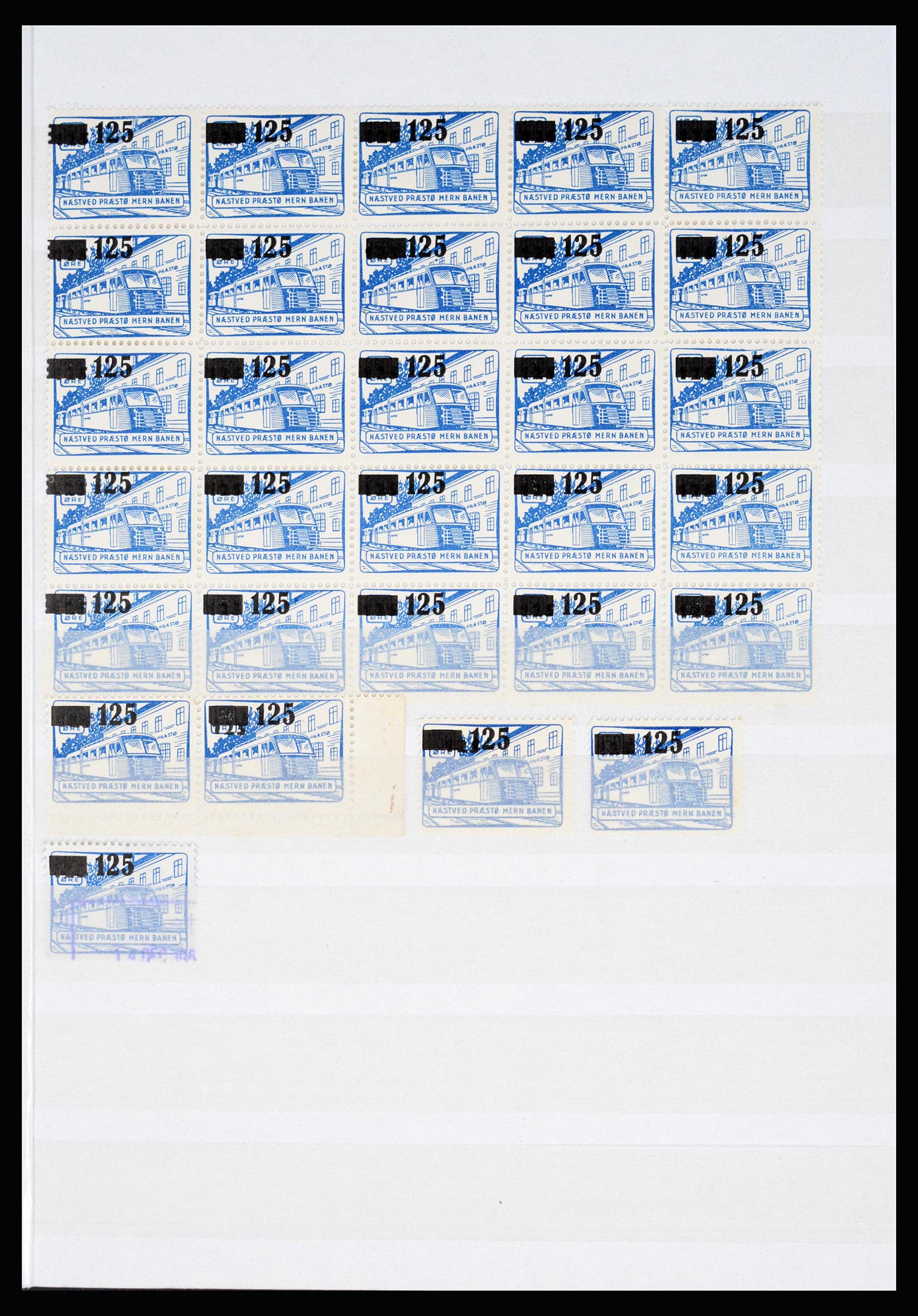 36982 094 - Postzegelverzameling 36982 Denemarken spoorwegzegels.