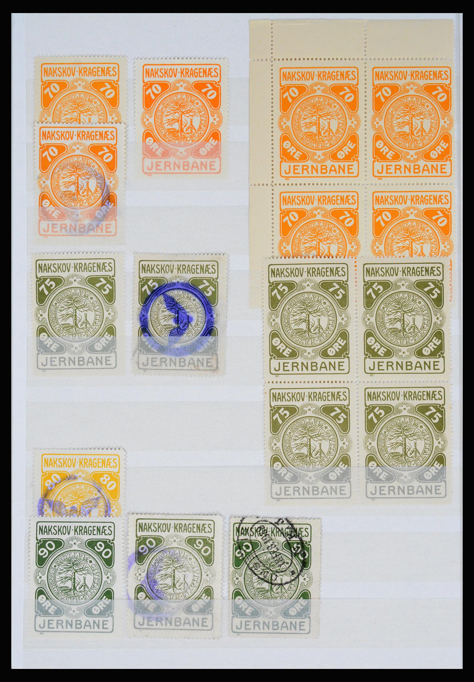 36982 097 - Postzegelverzameling 36982 Denemarken spoorwegzegels.